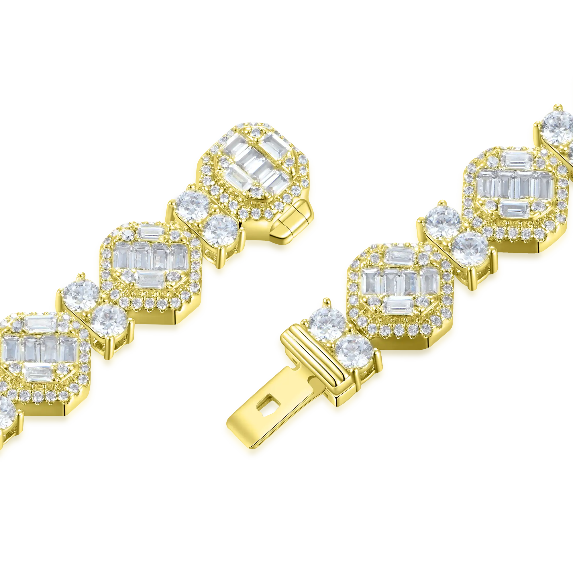 Moissanite Octagon Mix Cut Tennis Bracelet - 8mm