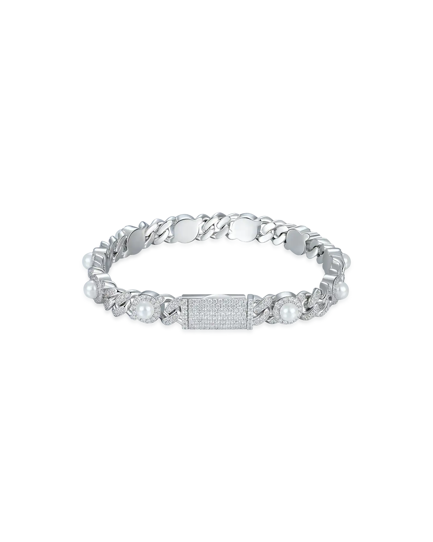 Pearl Iced Cuban Bracelet - 8mm