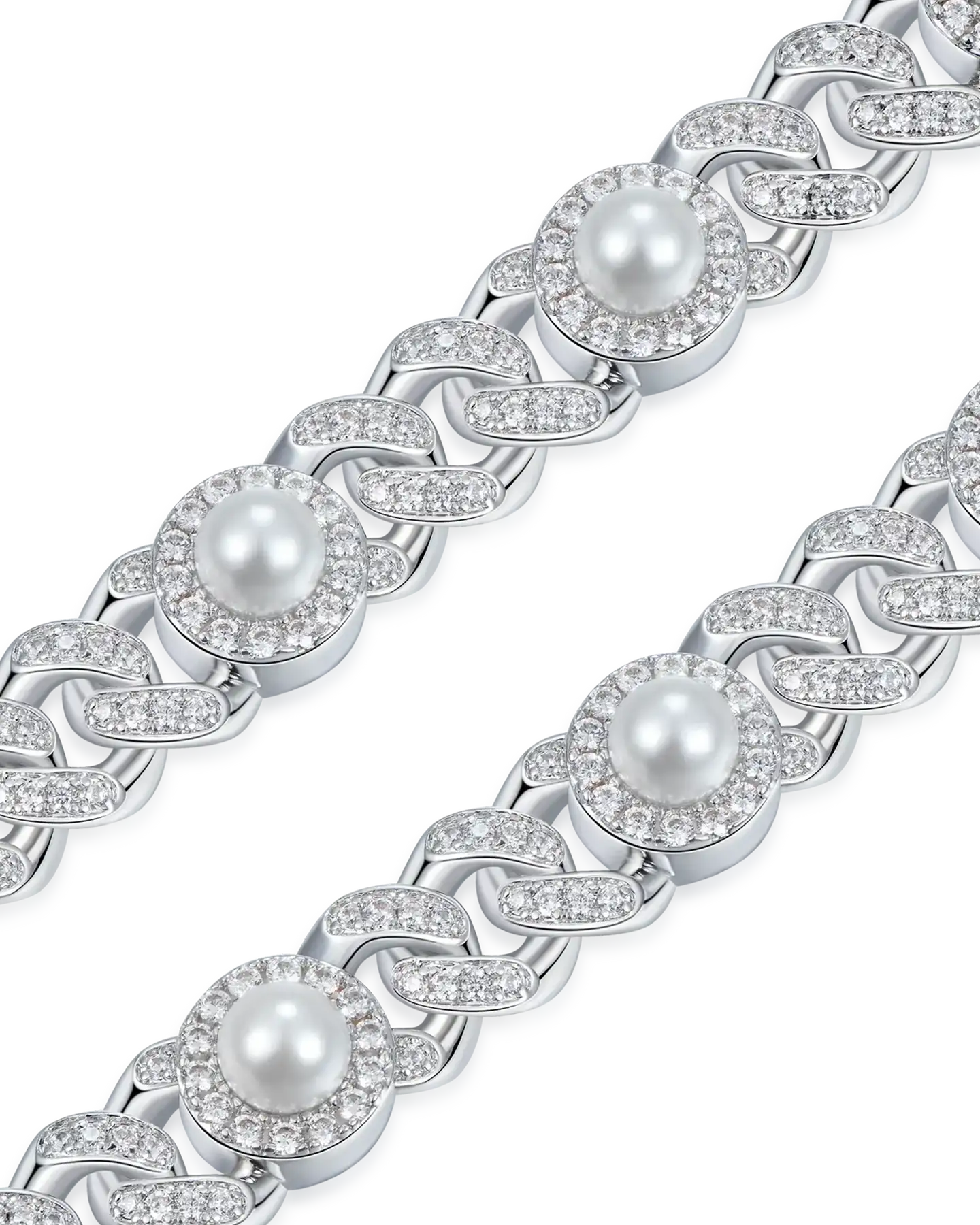 Pearl Iced Cuban Bracelet - 8mm