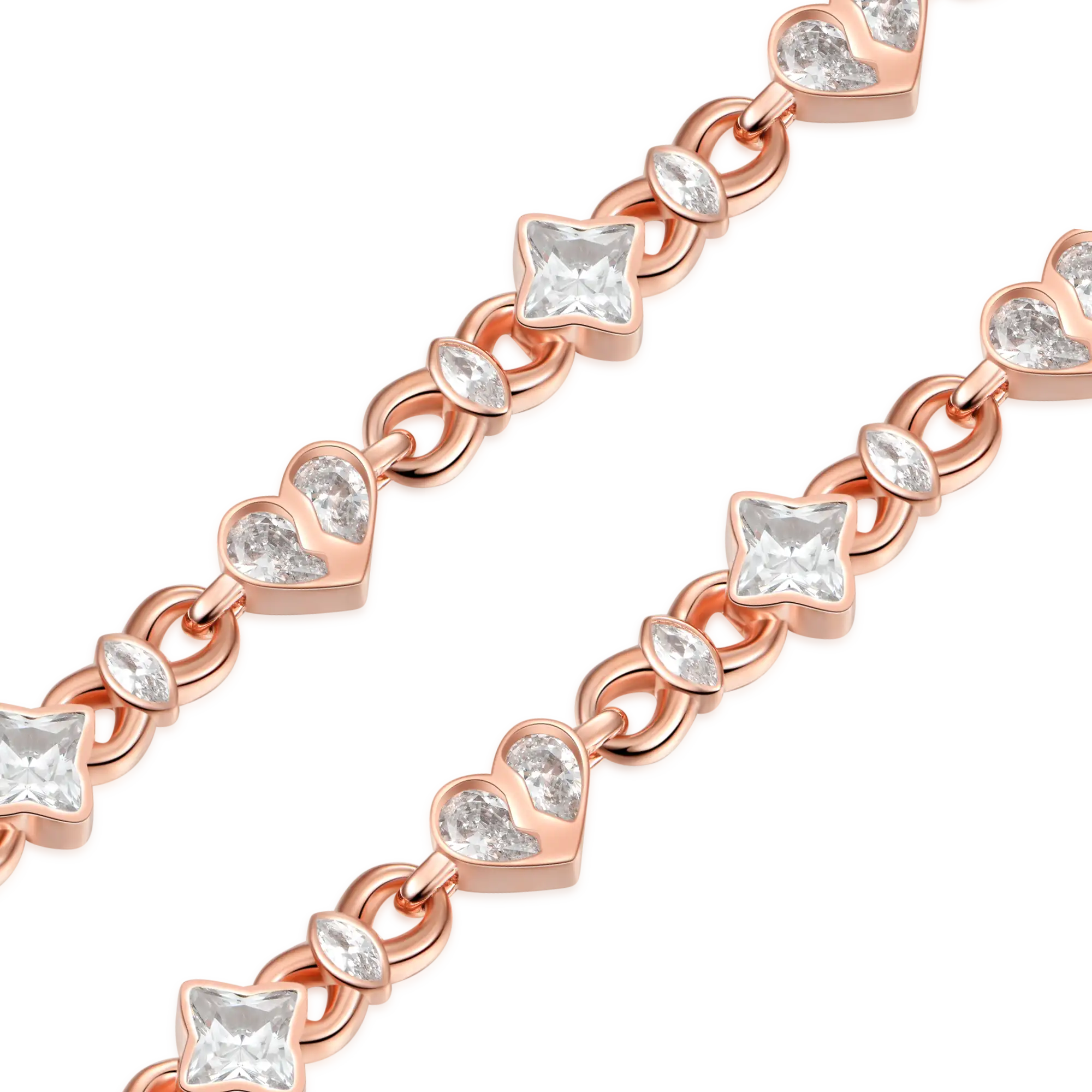 Women's Radiant Hearts Entwined Bracelet - 8mm