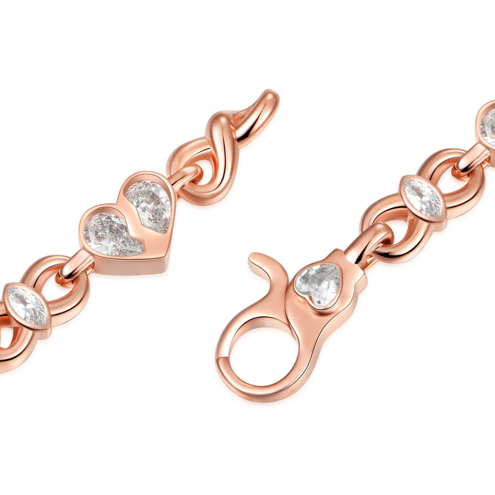 Women's Radiant Hearts Entwined Bracelet - 8mm