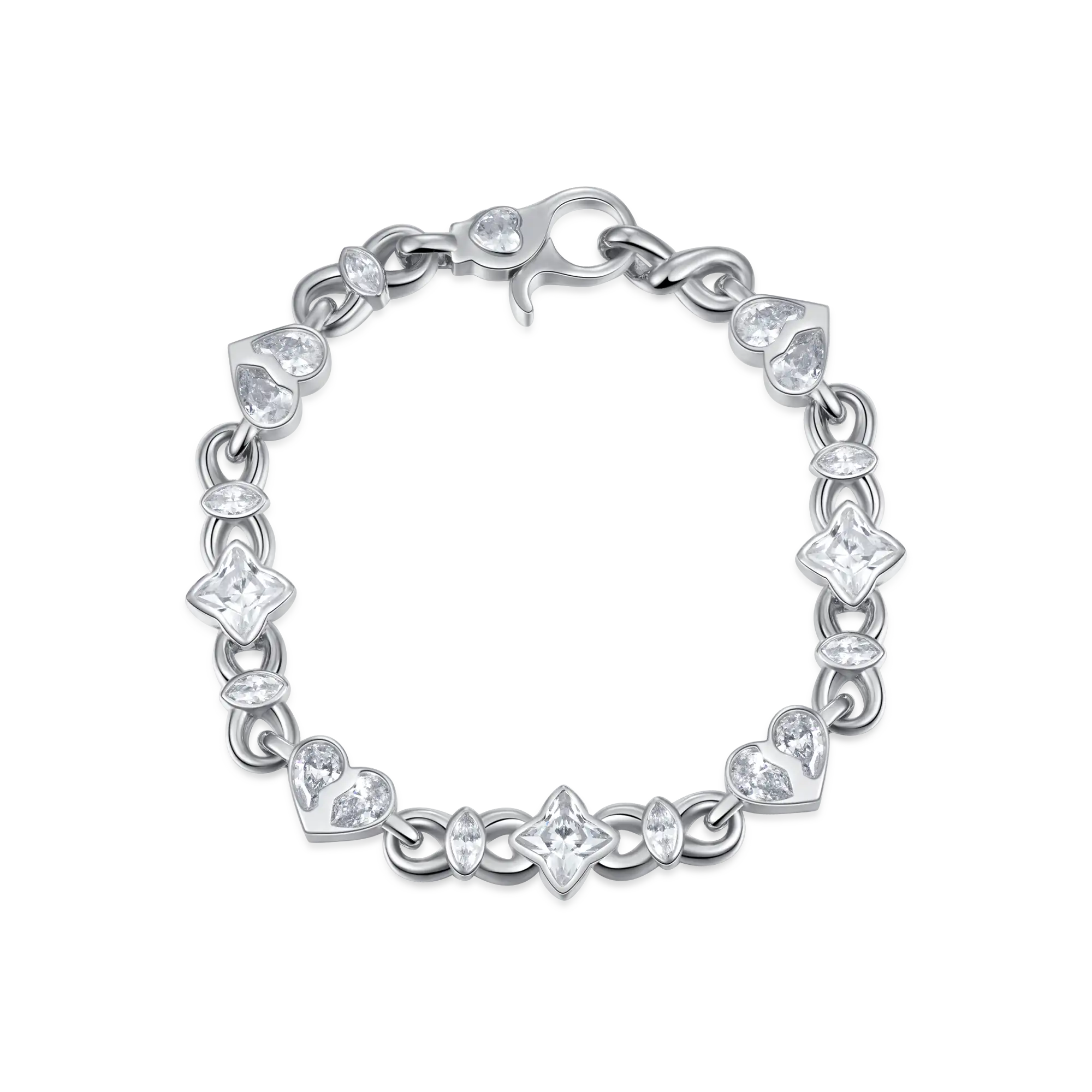 Women's Radiant Hearts Entwined Bracelet - 8mm