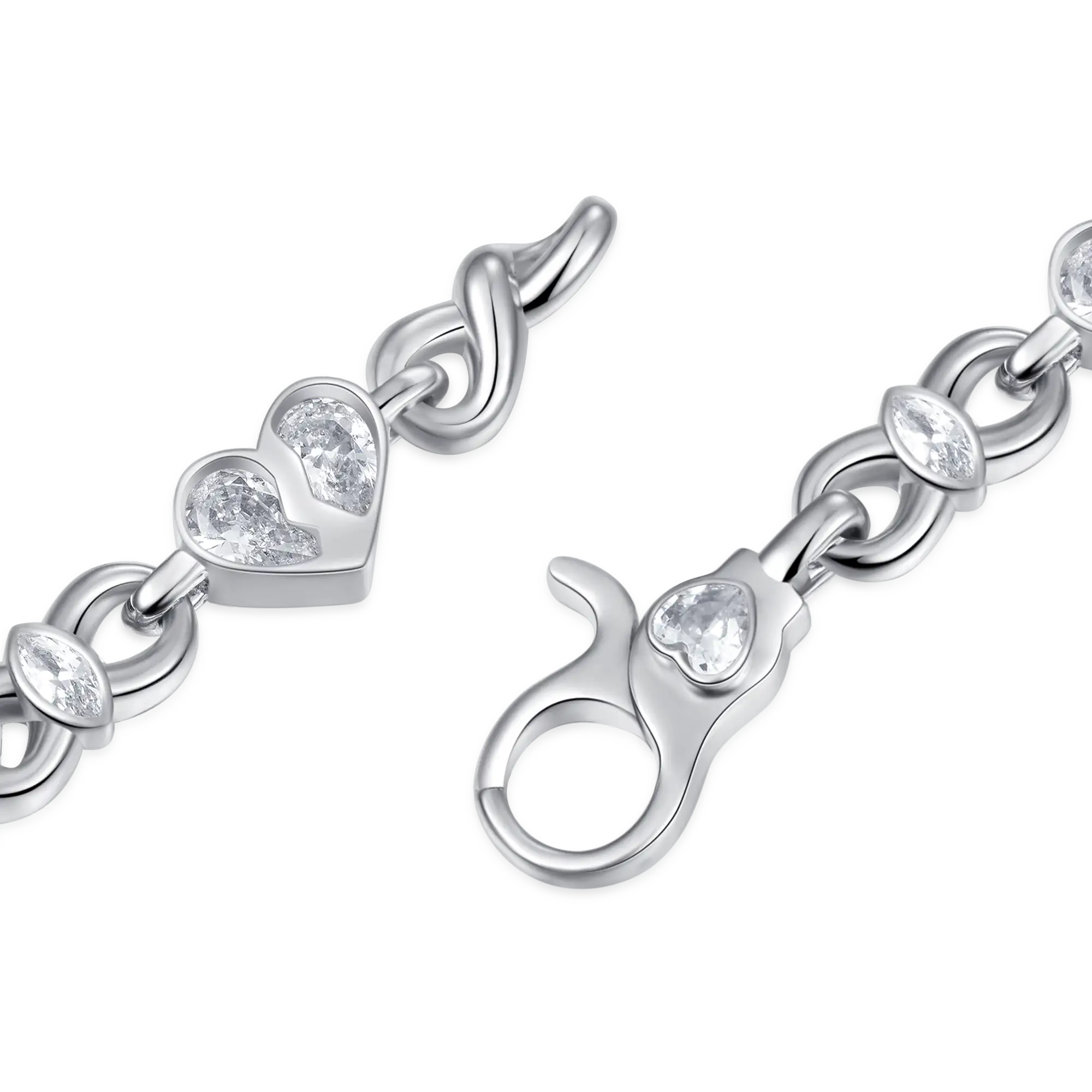Radiant Hearts Entwined Bracelet - 8mm