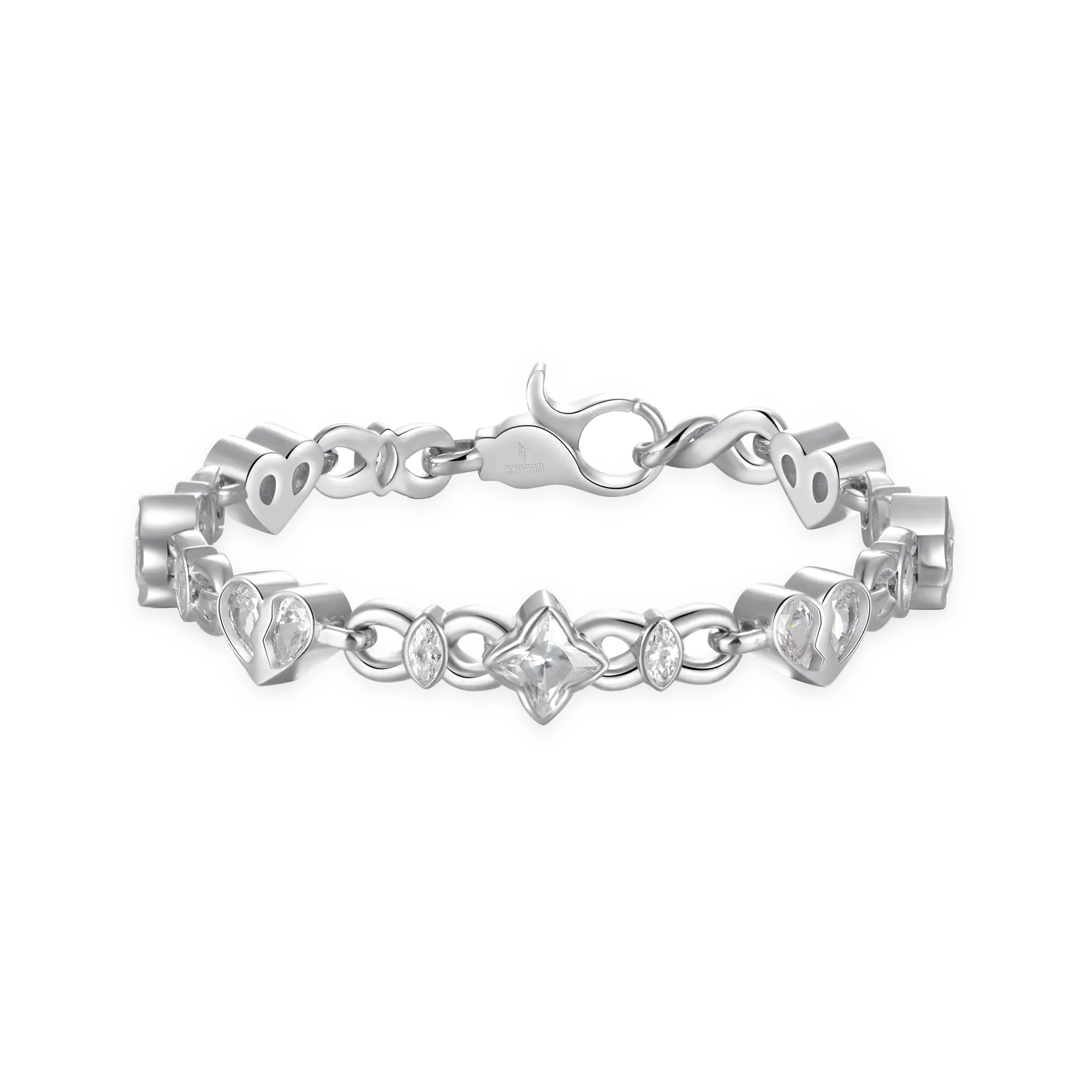 Women's Radiant Hearts Entwined Bracelet - 8mm
