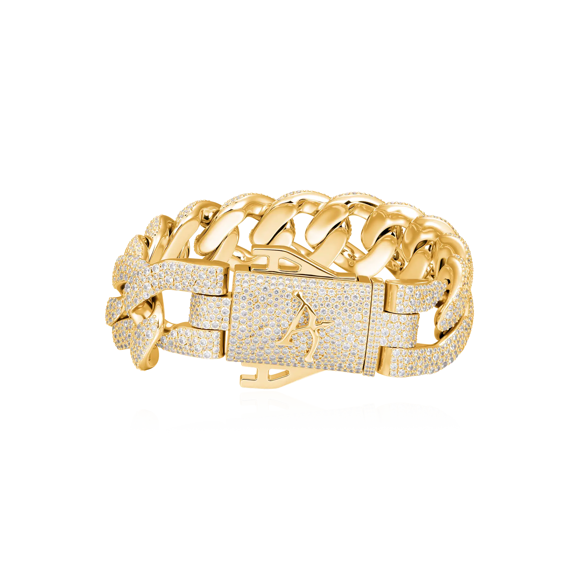Round Cut Cuban Link Bracelet - 19mm