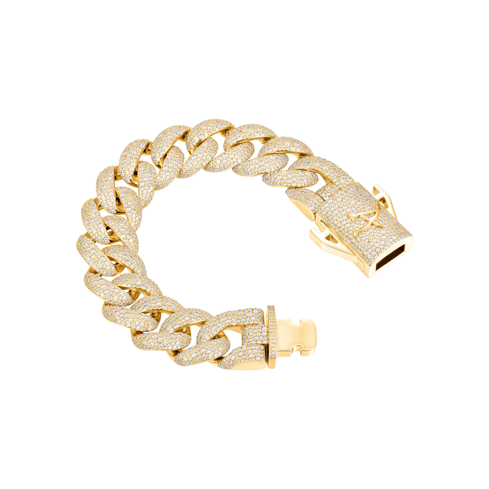 Round Cut Cuban Link Bracelet - 19mm