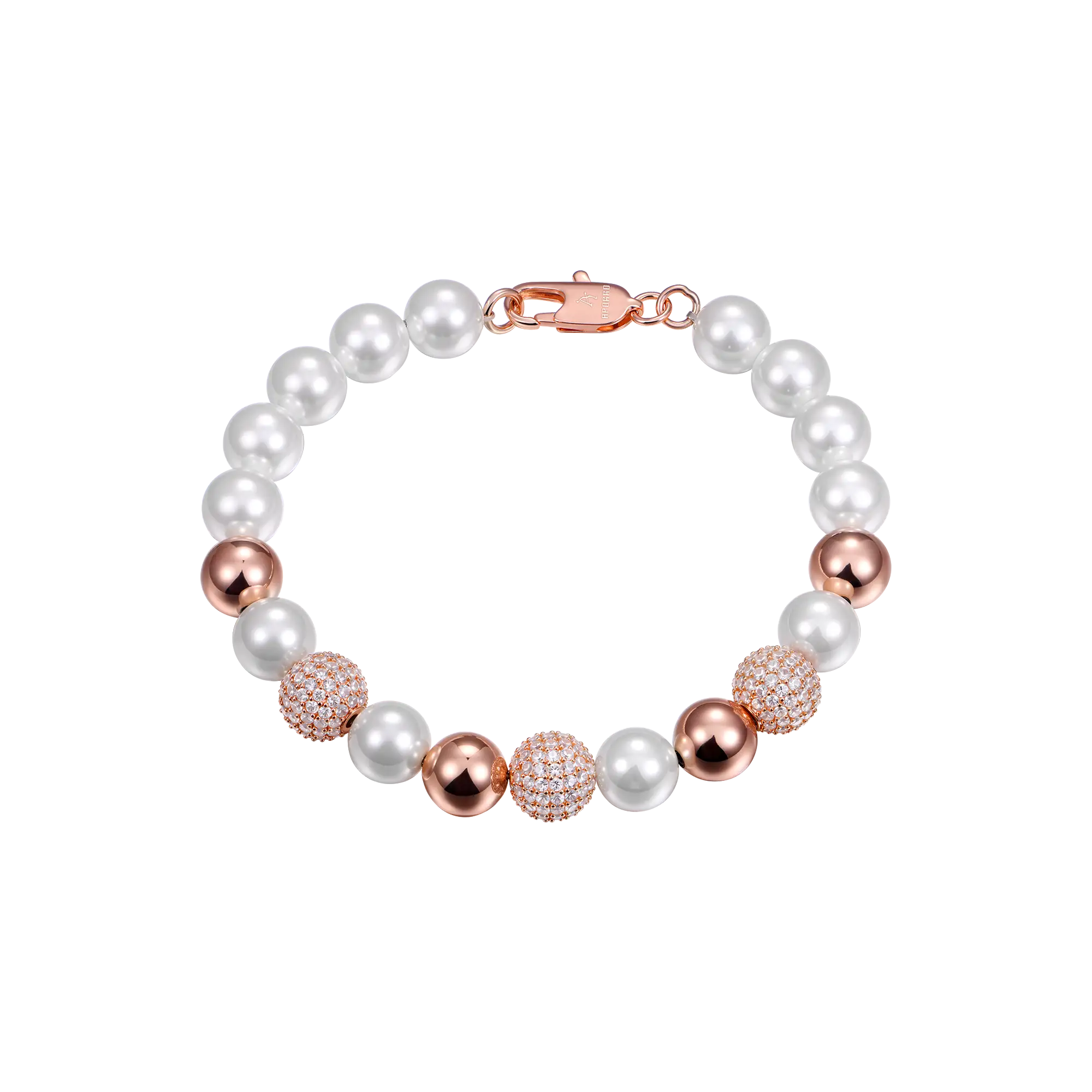 8mm Rose Gold Men's Trove Orbit Pearl Bracelet – APORRO 8mm Rose Gold Men's Trove Orbit Pearl Bracelet – APORRO