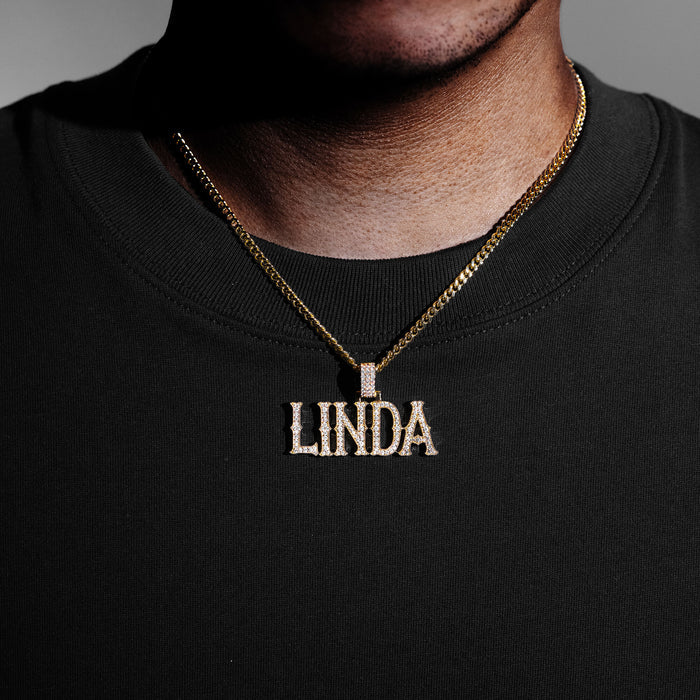 Custom Moissanite Bosox Name Pendant