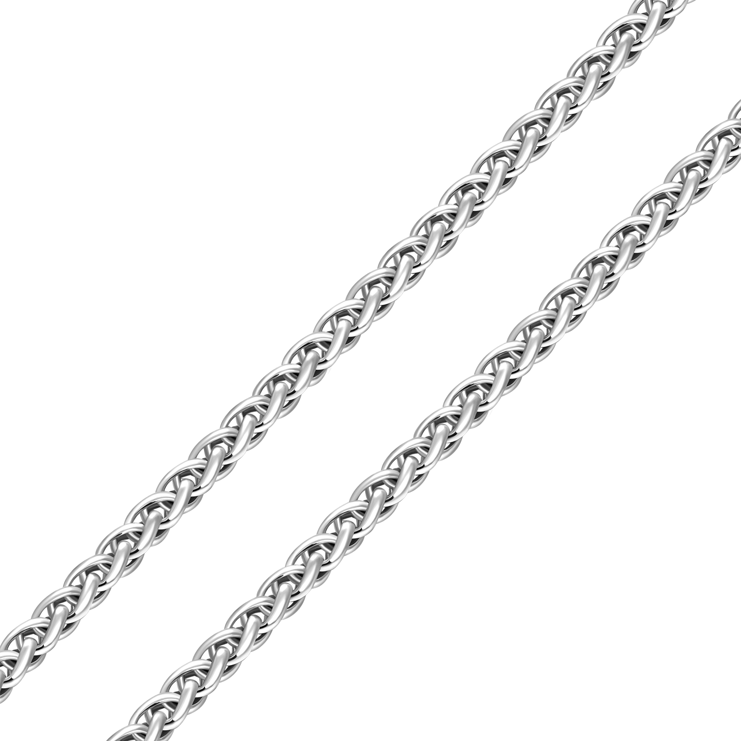 22" White Gold Franco Chain - 2.5mm