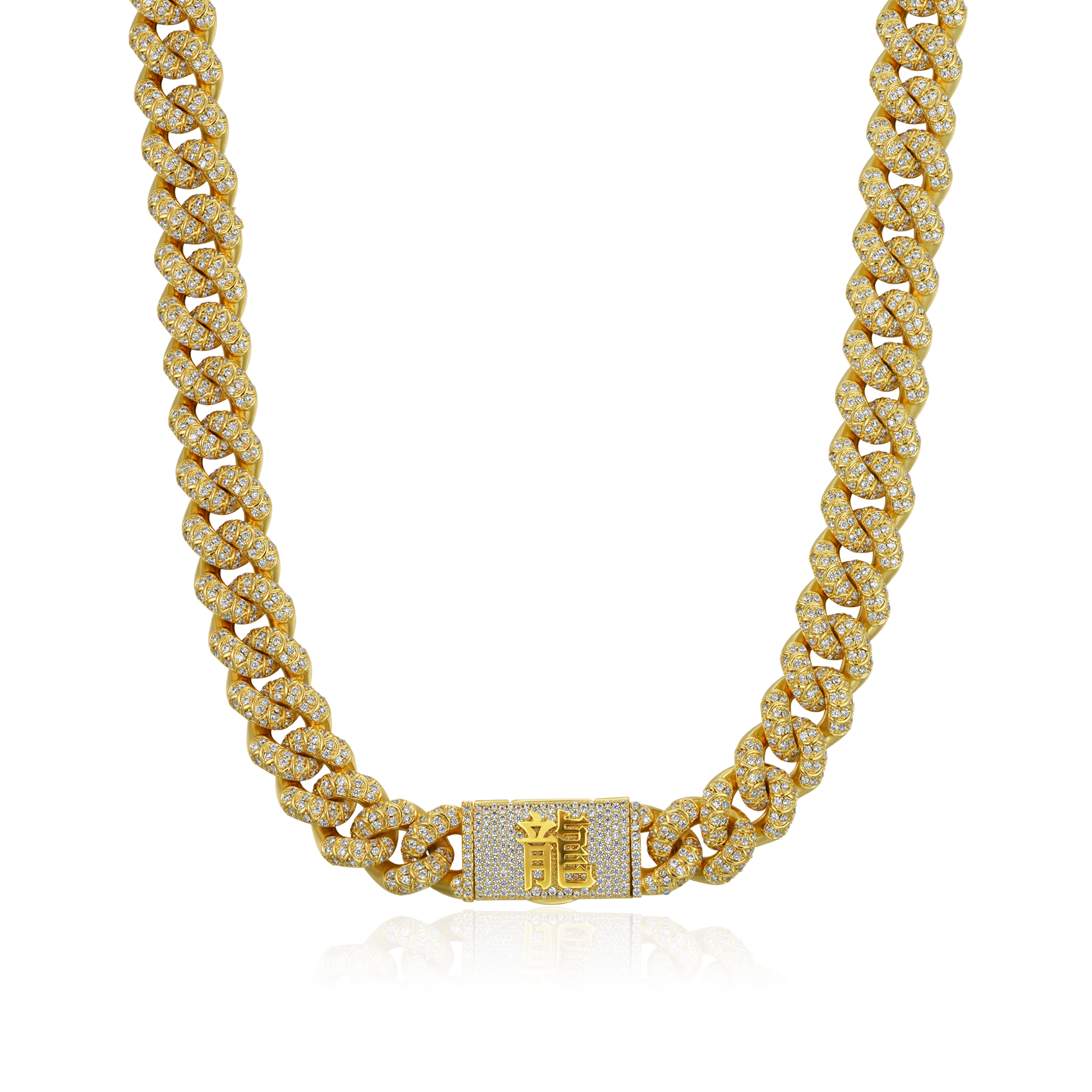 WONG Dragon Box Clasp Cuban Chain - 15mm