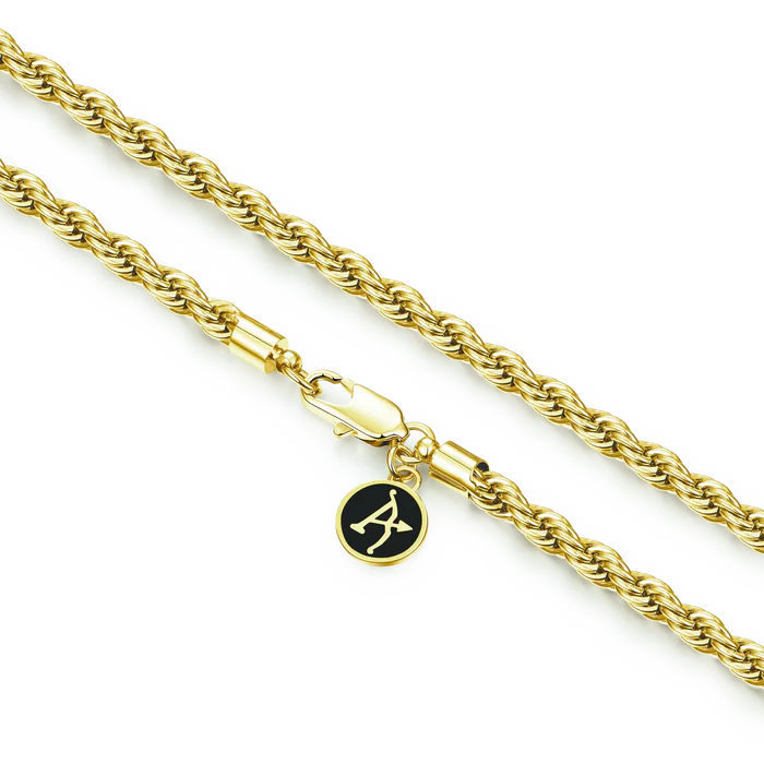 Rope + Plain Gold Prong Cuban link Chain Gift Set