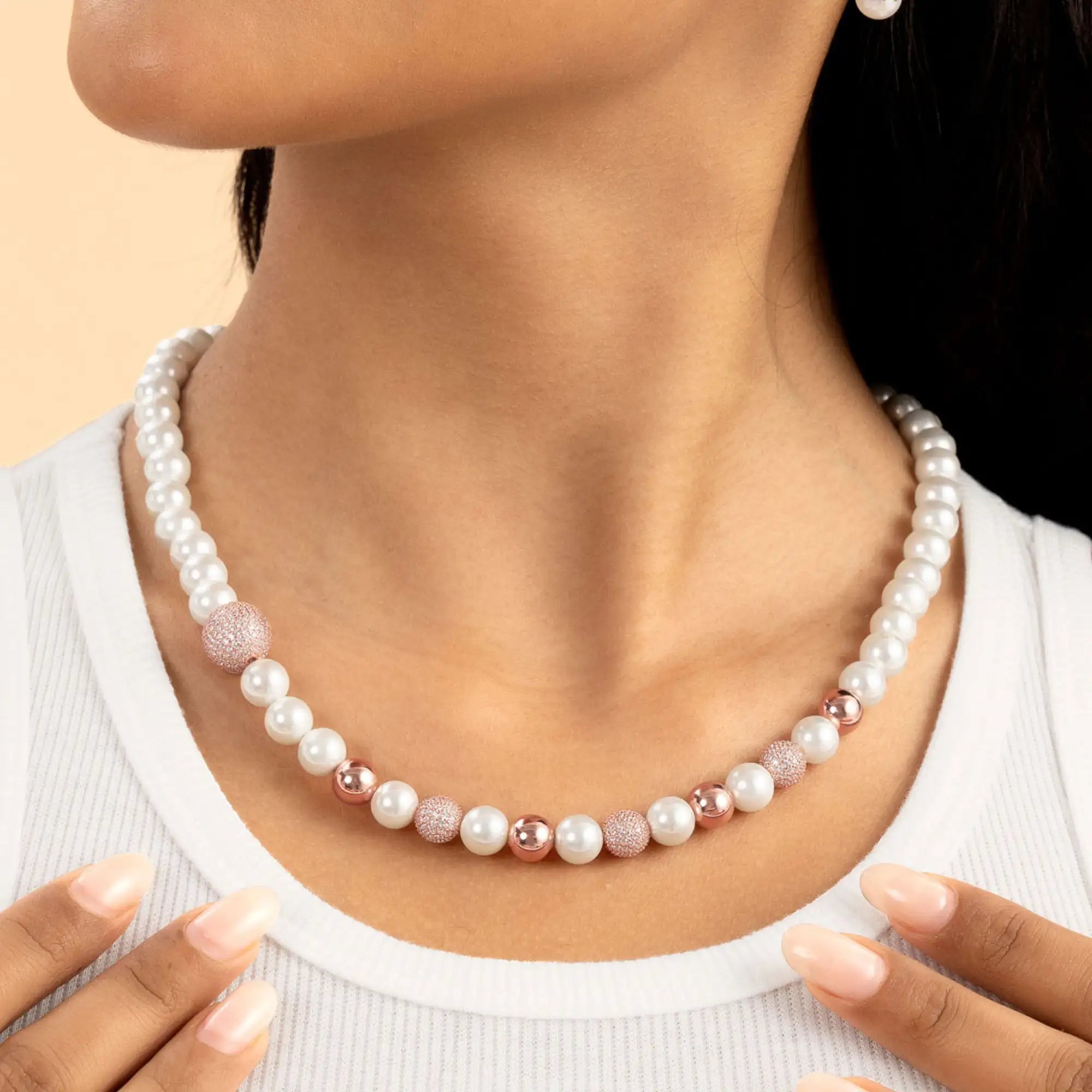 WONG Dragon Pearl and Bead Adjustable Necklace - 8mm