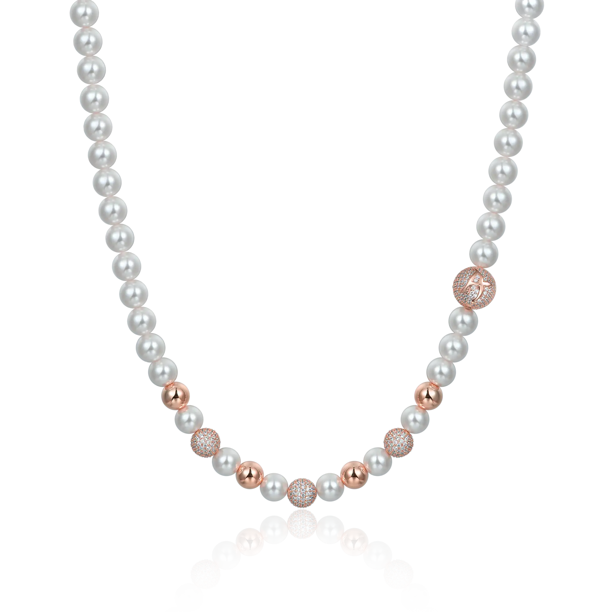 WONG Dragon Pearl and Bead Adjustable Necklace - 8mm