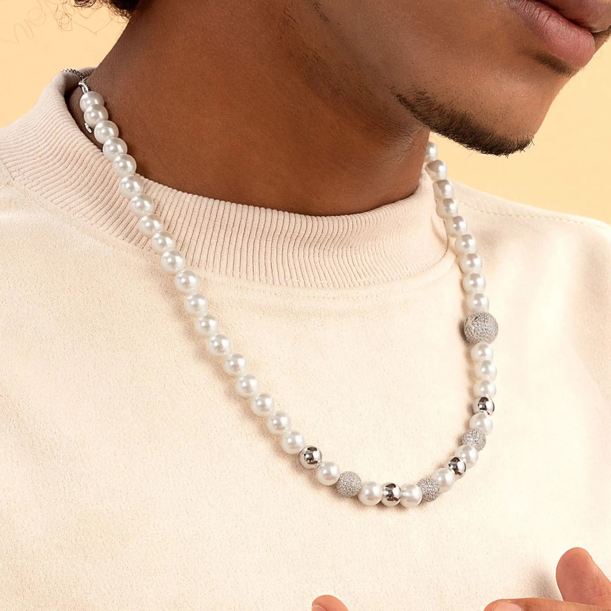 WONG Dragon Pearl and Bead Adjustable Necklace - 8mm