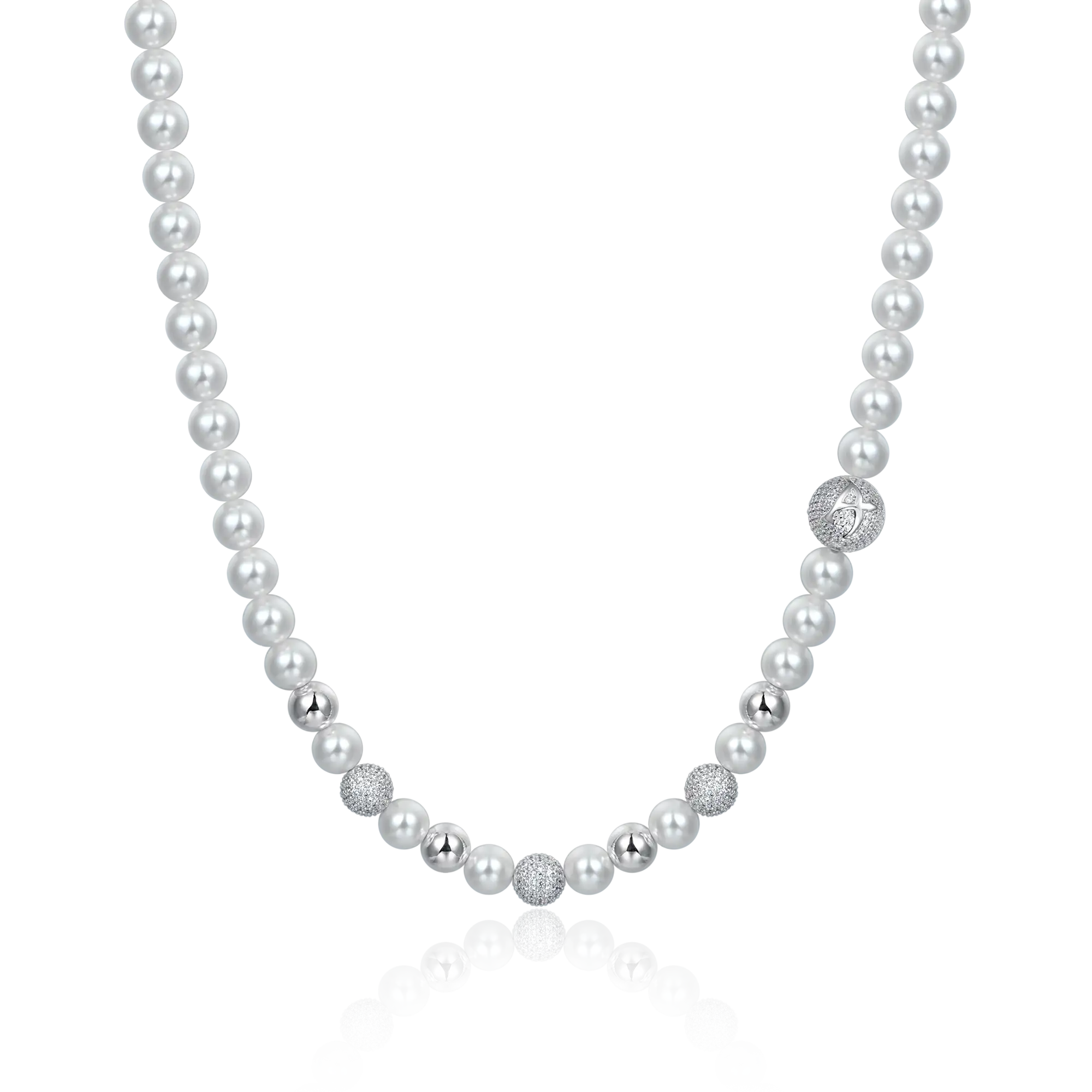 WONG Dragon Pearl and Bead Adjustable Necklace - 8mm