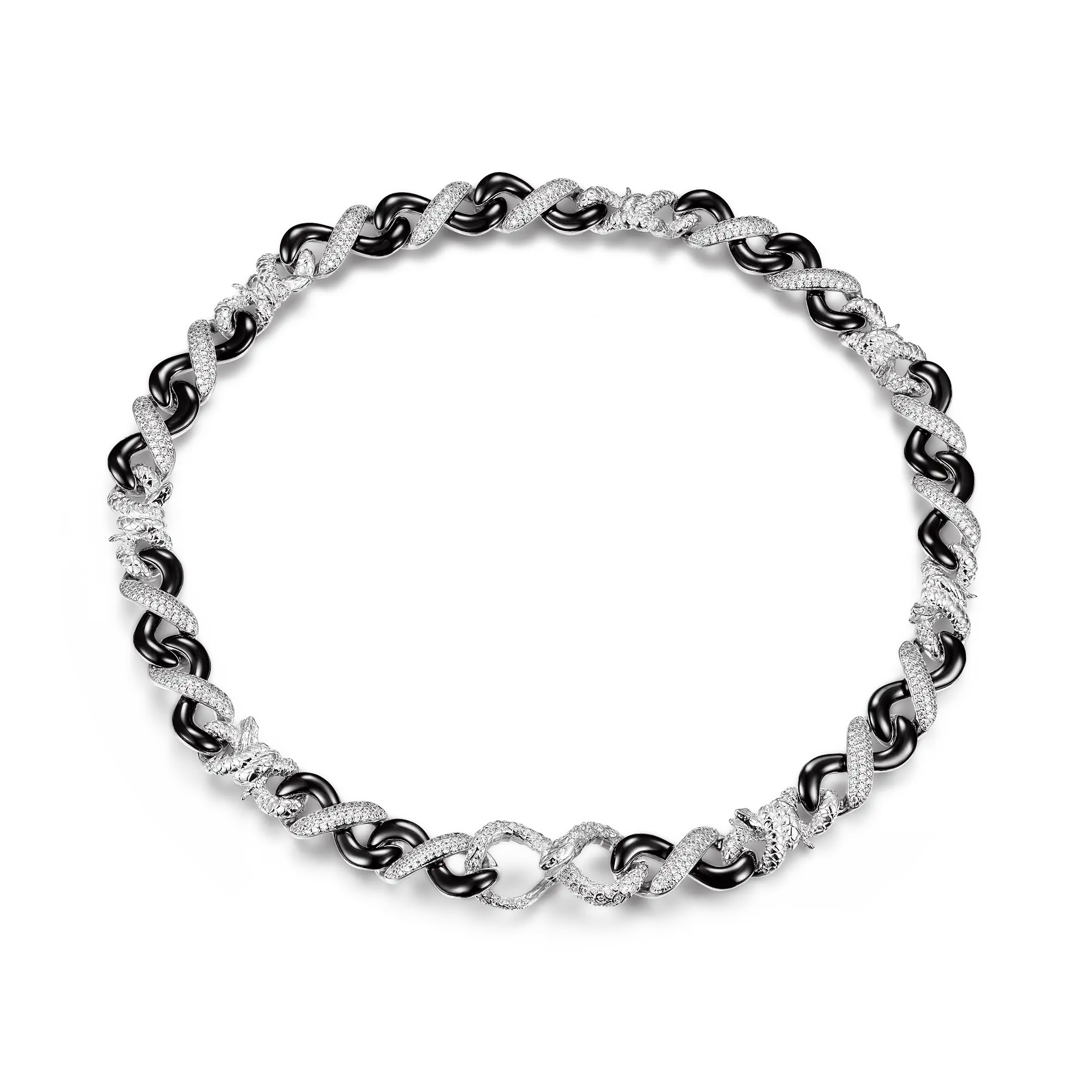 Infinity Two-tone Snake Clasp Chain - 12mm