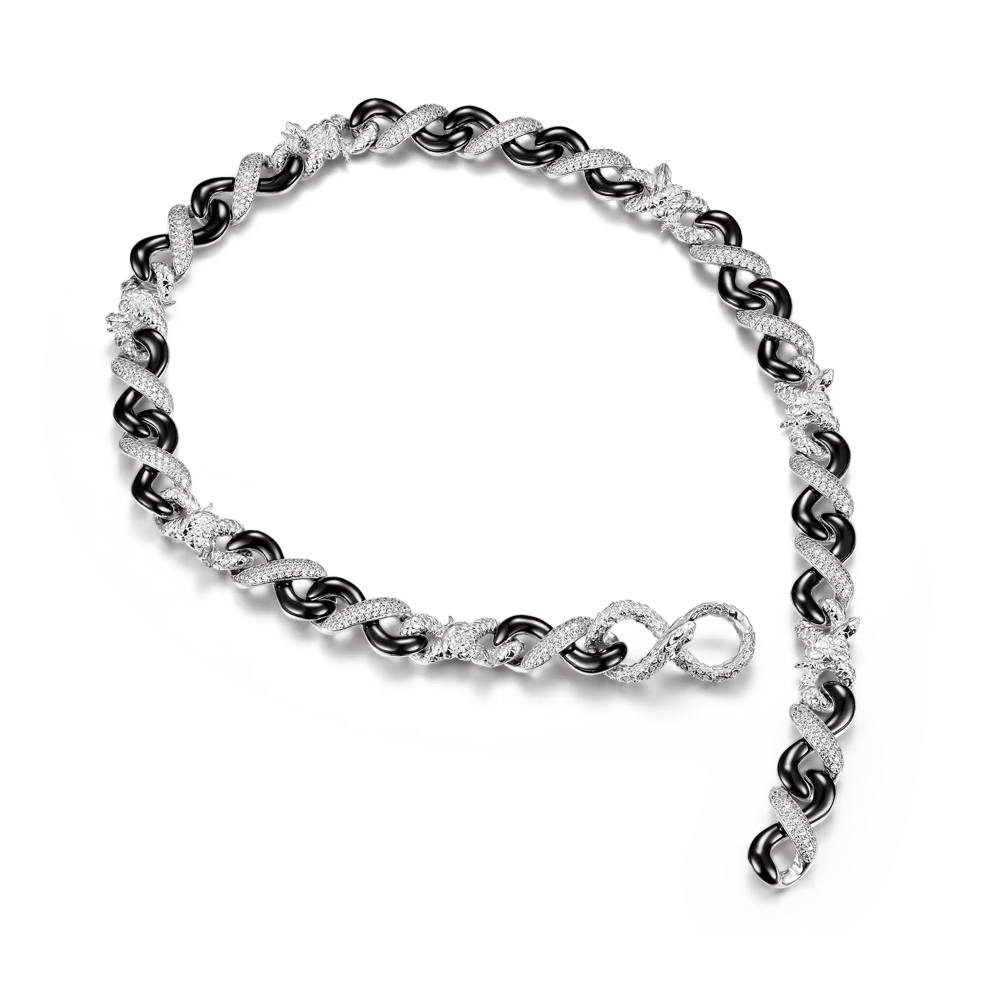 Infinity Two-tone Snake Clasp Chain - 12mm