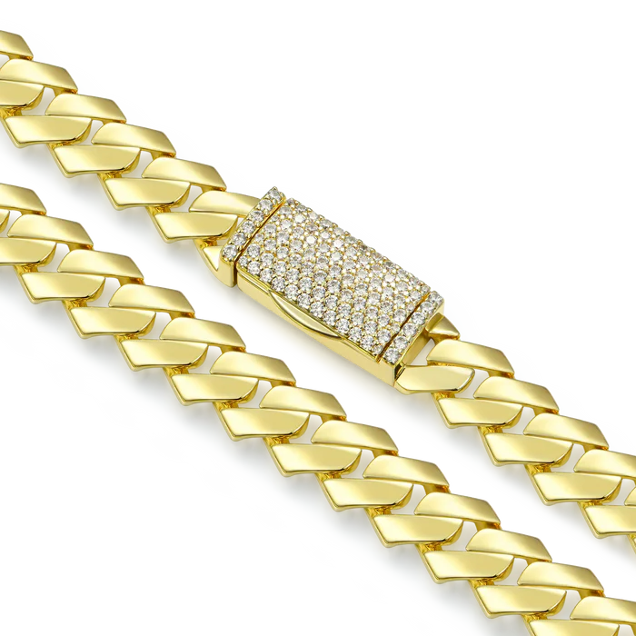 Rope + Plain Gold Prong Cuban link Chain Gift Set