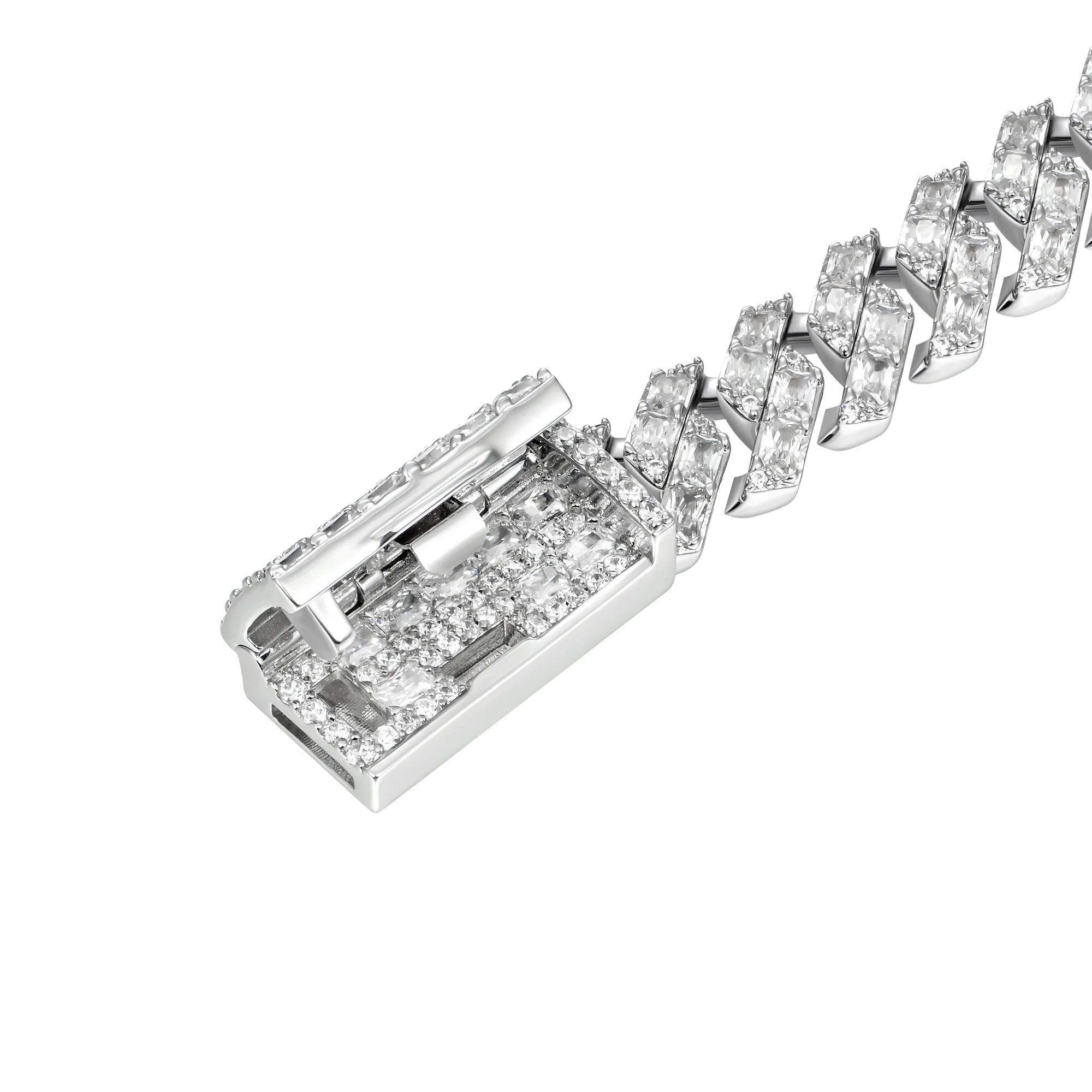 Custom Emerald Cut Prong Cuban Link Name Necklace Chain - 10mm