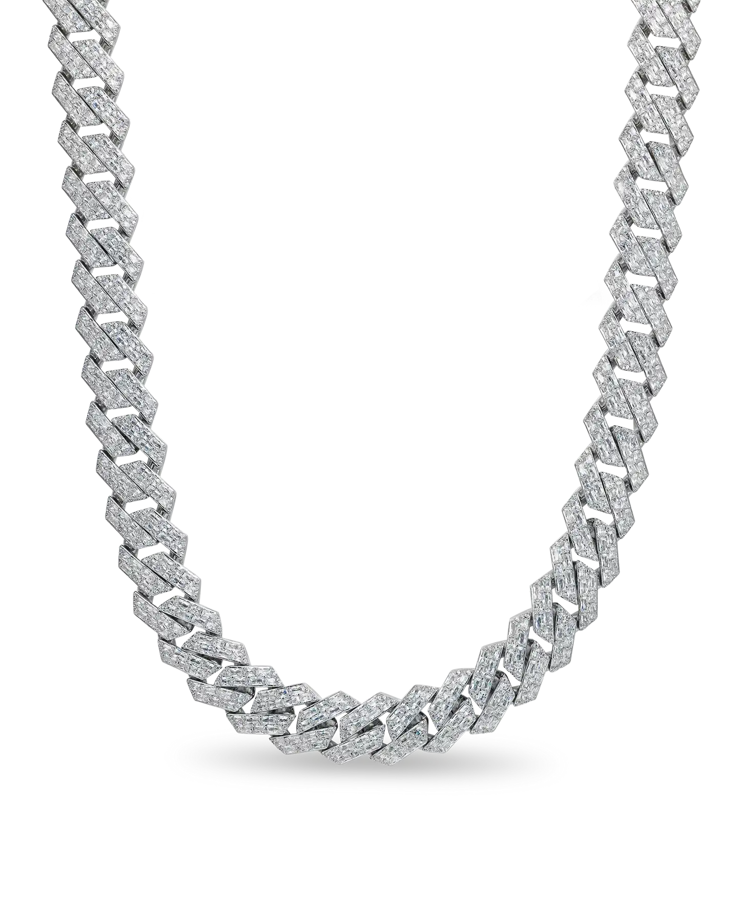 Emerald Cut Prong Cuban Link Chain - 19mm