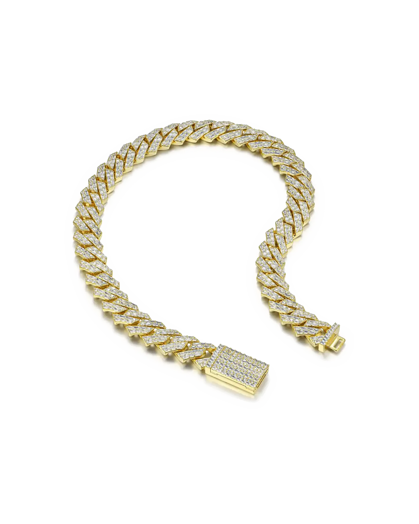 Emerald Cut Prong Cuban Link Chain - 19mm