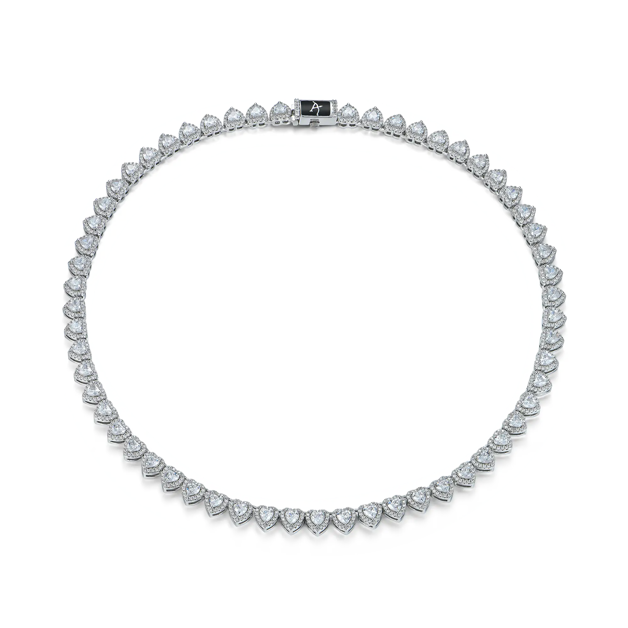 Women's Heart Shaped Cut Clustered Tennis Chain - 7mm