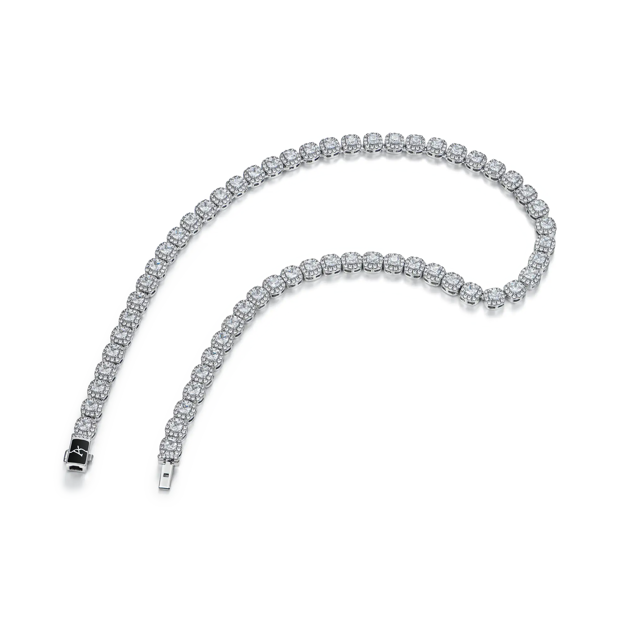 Women's Cushion Cut Clustered Tennis Chain - 7mm