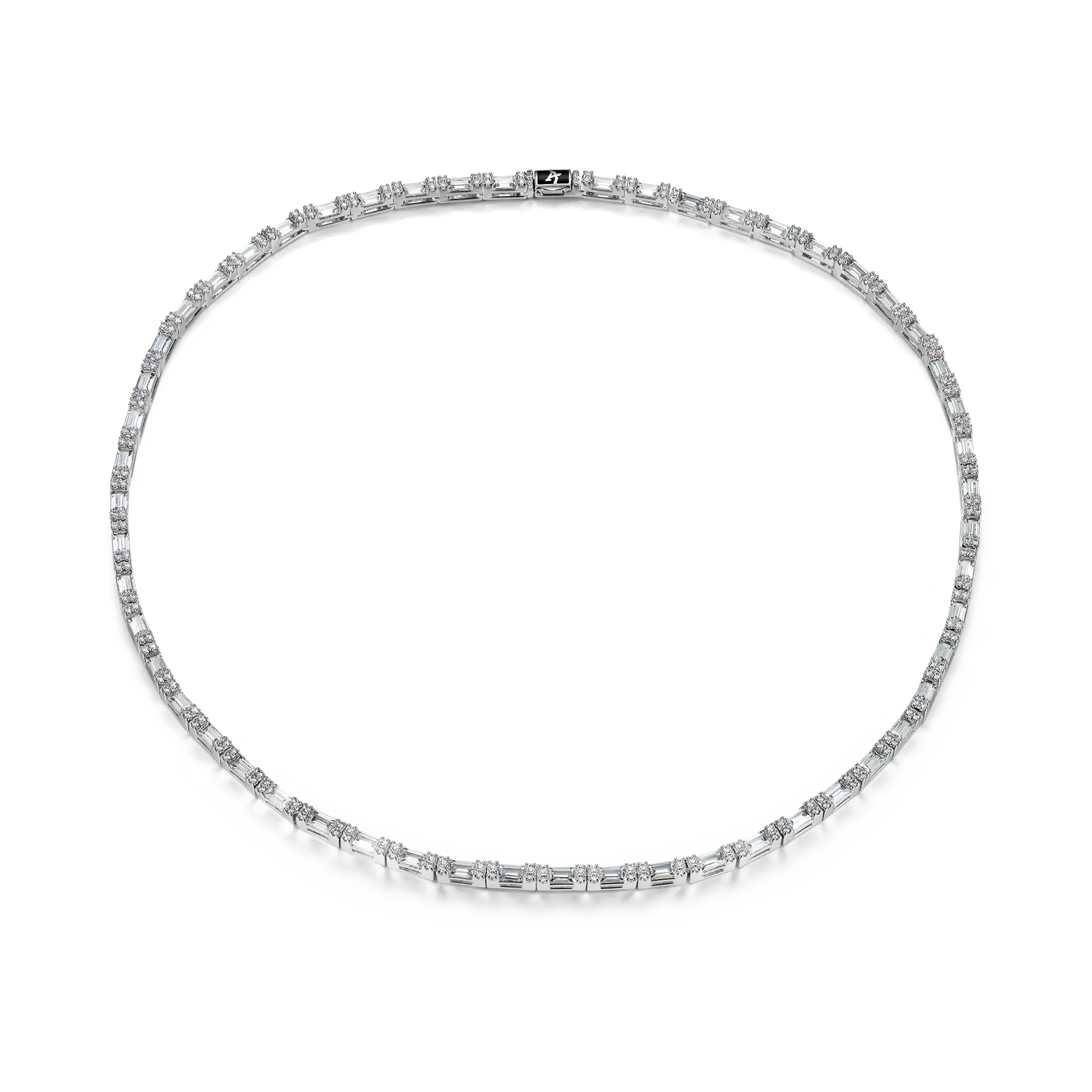 Baguette and Round Cut Tennis Chain - 3mm