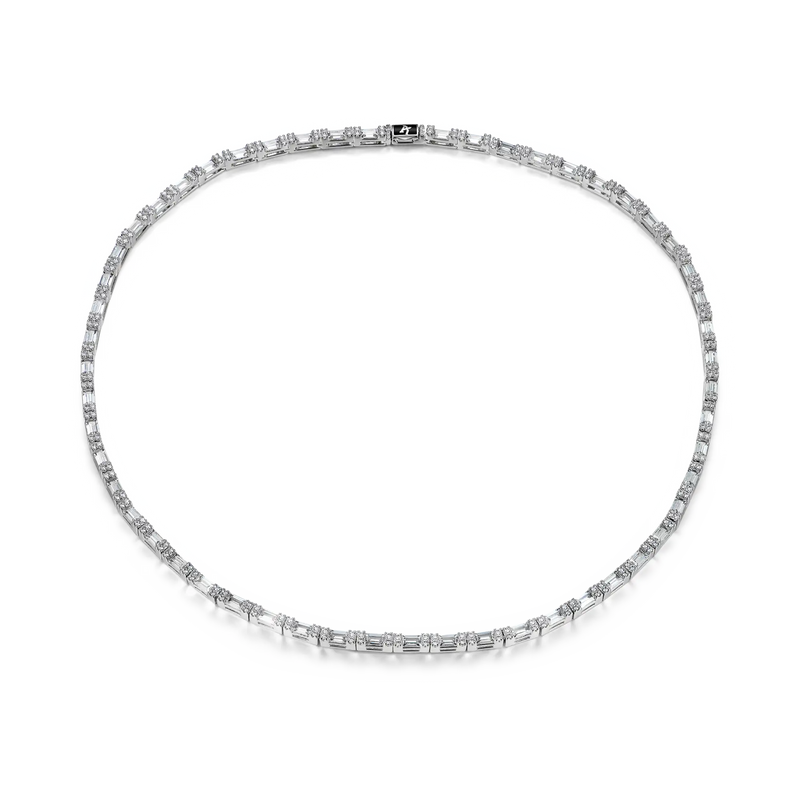 Baguette and Round Cut Tennis Chain - 3mm - APORRO