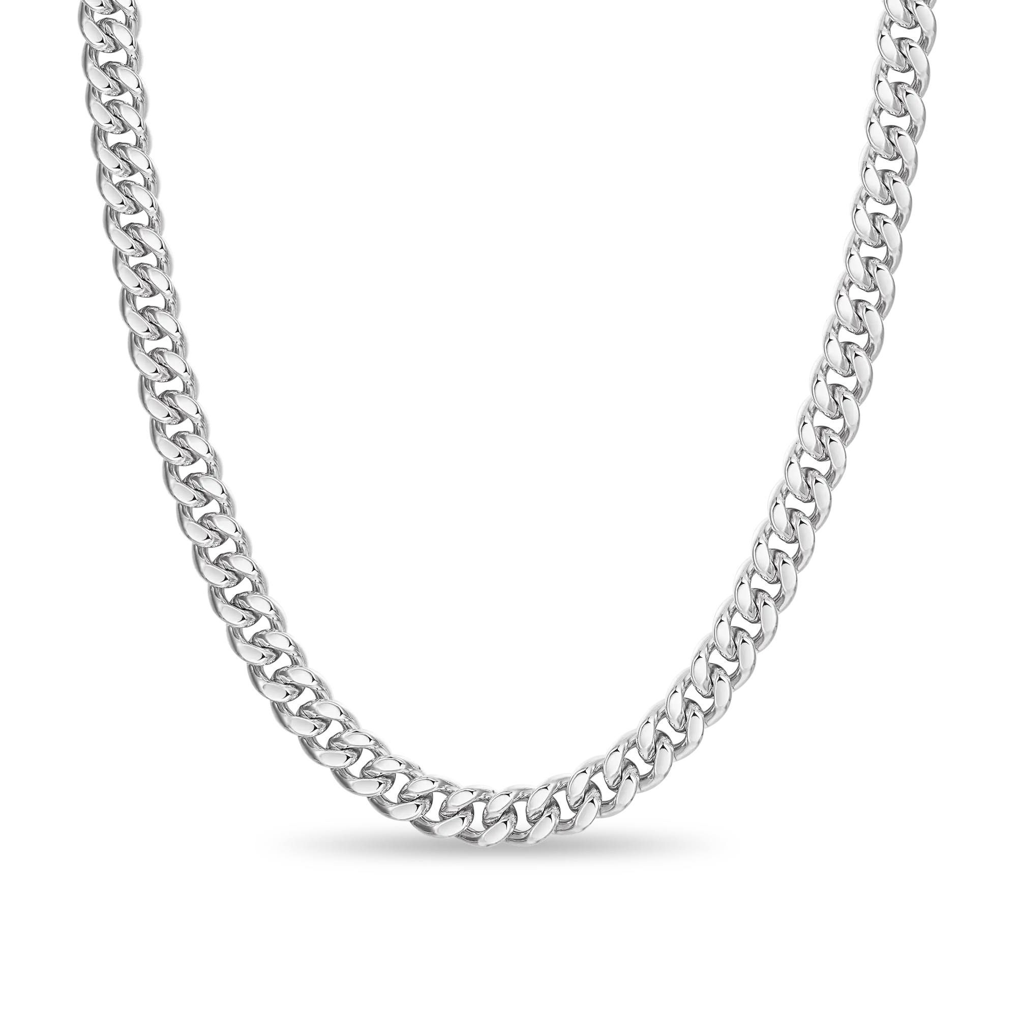 Women's 3.5mm&8mm Miami Micro Cuban Curb Chain - White Gold