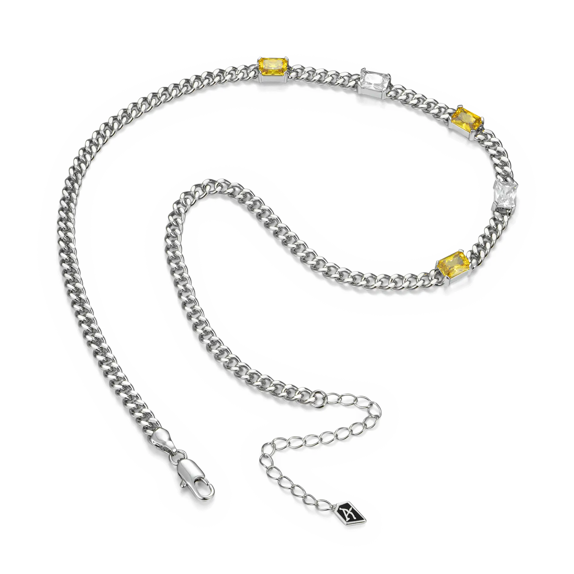 Women's ESSENTIALS Emerald Cut Gemstone Adjustable Miami Cuban Chain - 5mm