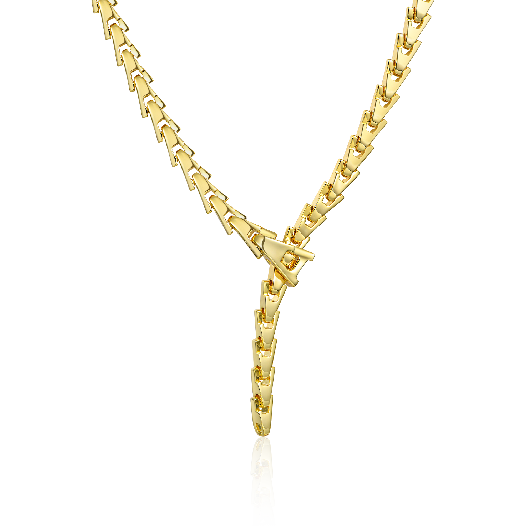 Aporro A® Plain Gold Adjustable Snake Necklace - 8mm