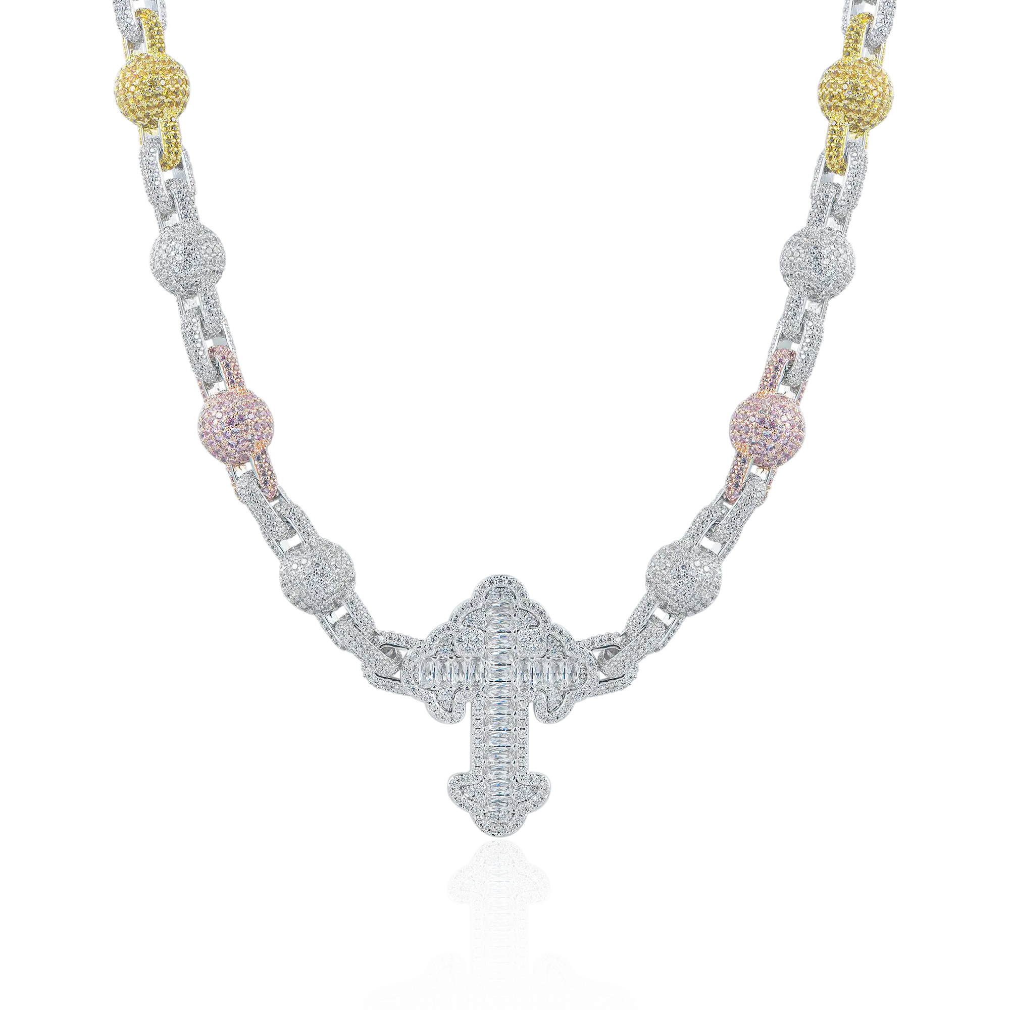 Iced Cross Ball Chain