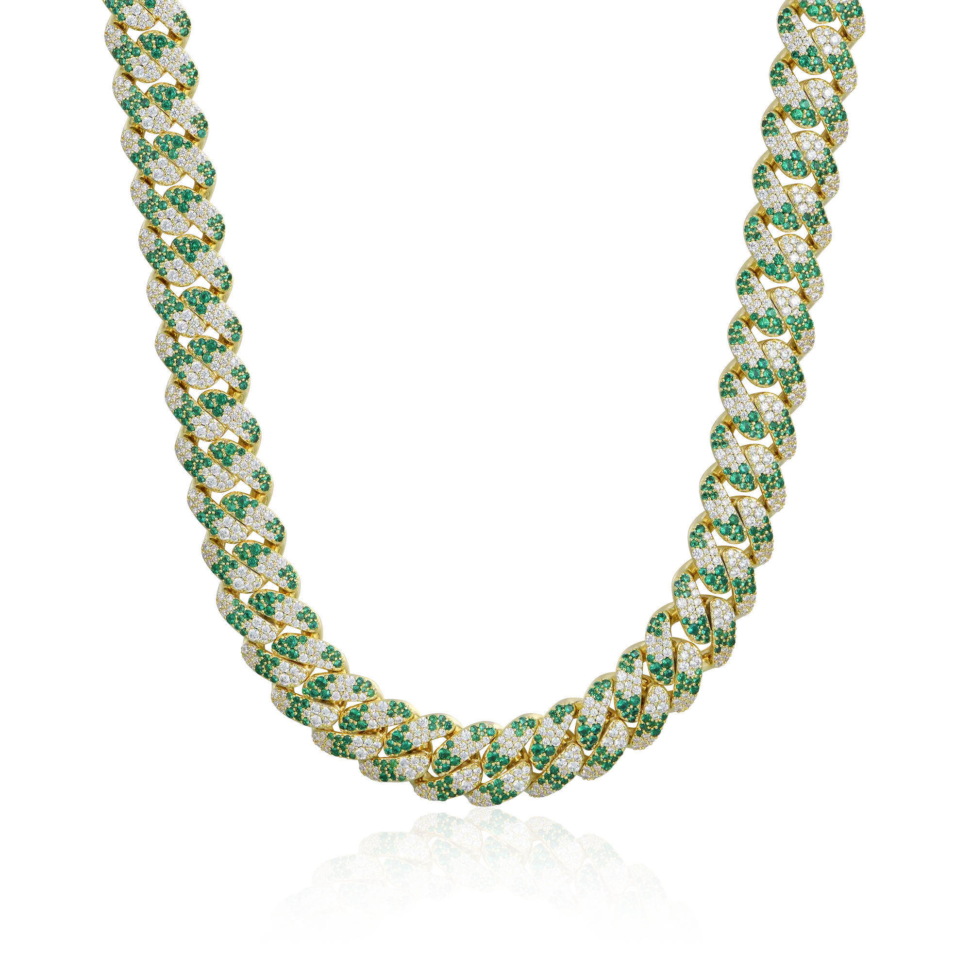 Women's Iced Camouflage Cuban Chain - 12mm