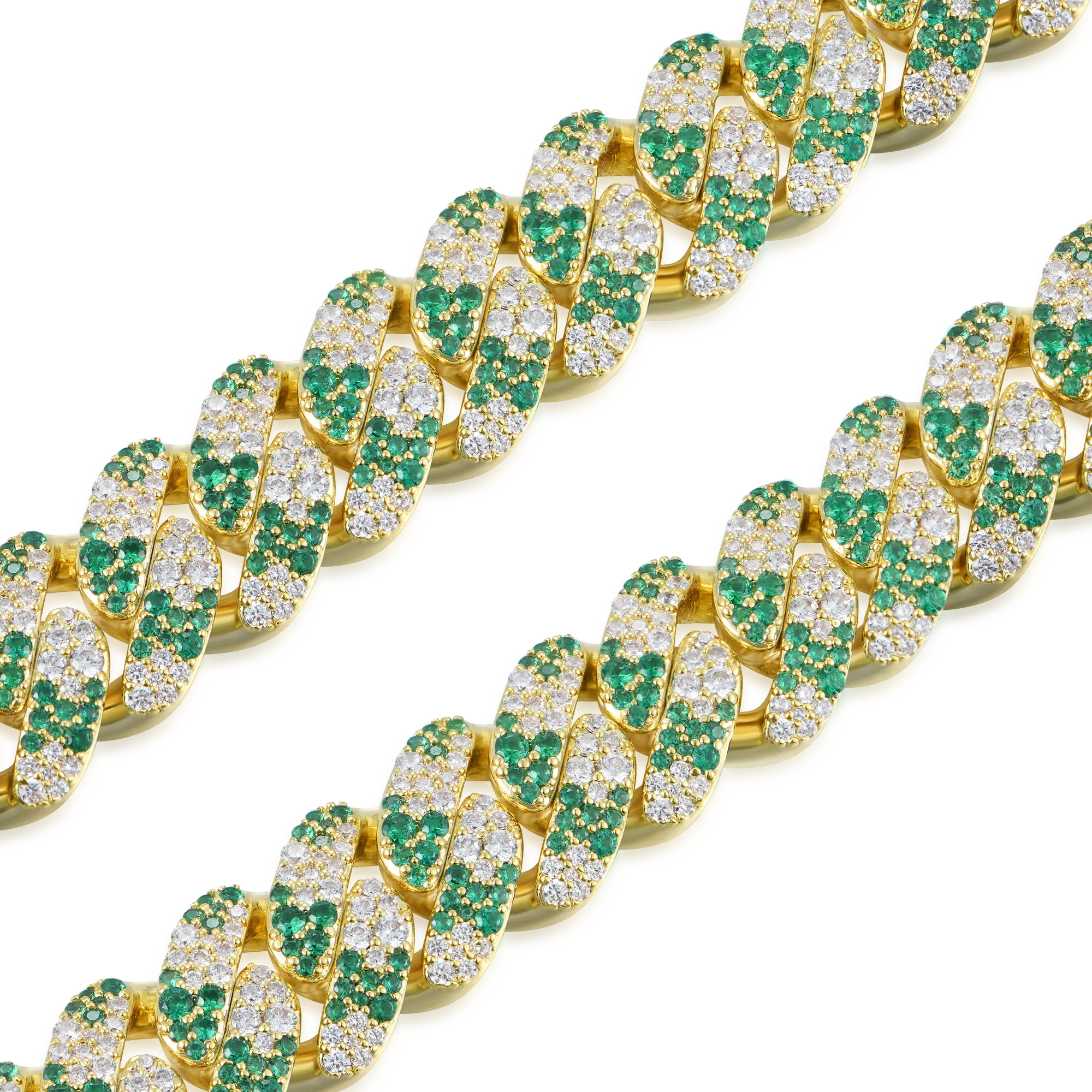 Women's Iced Camouflage Cuban Chain - 12mm