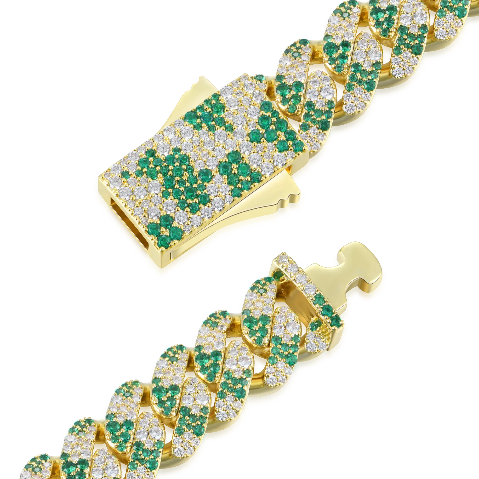 Women's Iced Camouflage Cuban Chain - 12mm