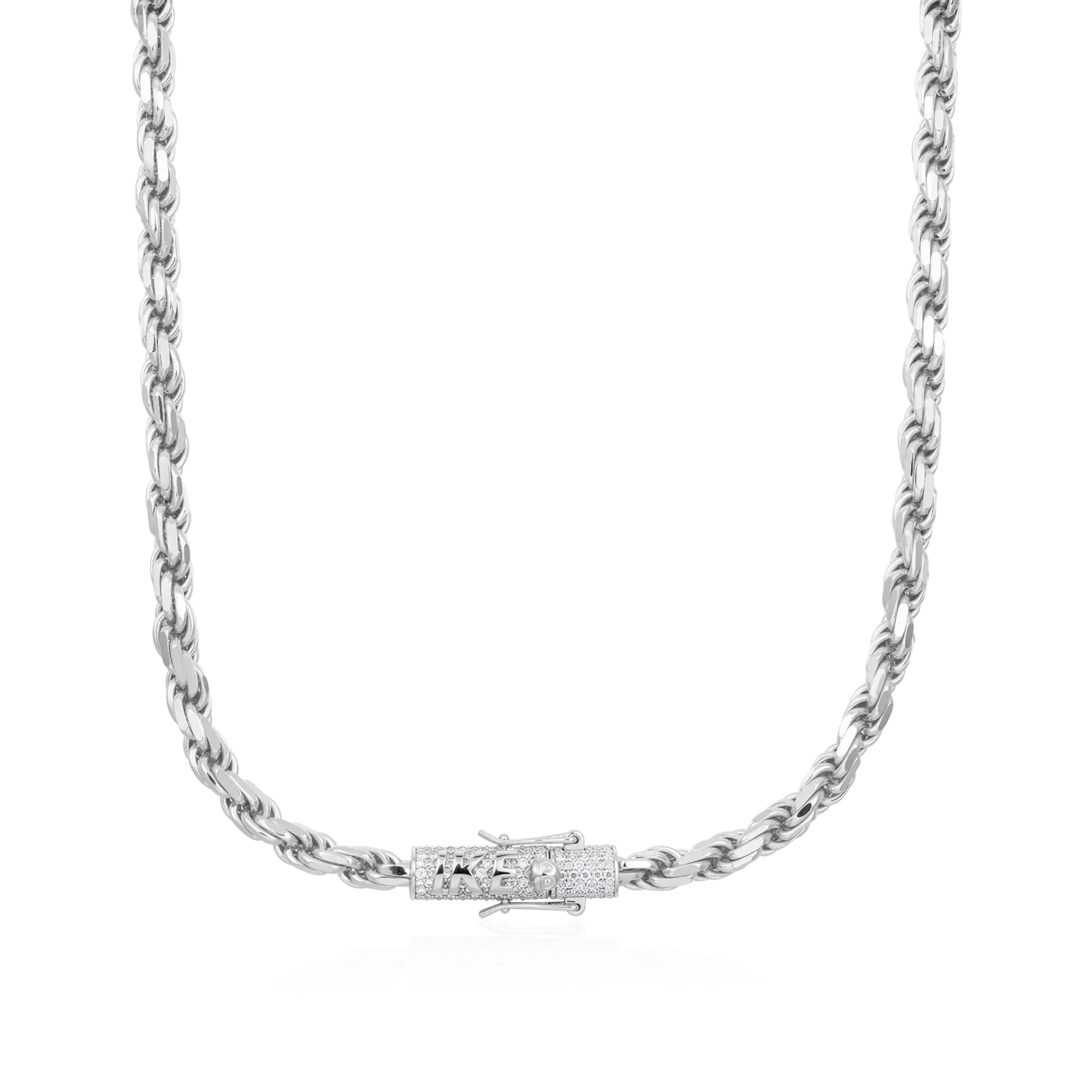 S925 Rope Chain With Moissanite Clasp - 6mm