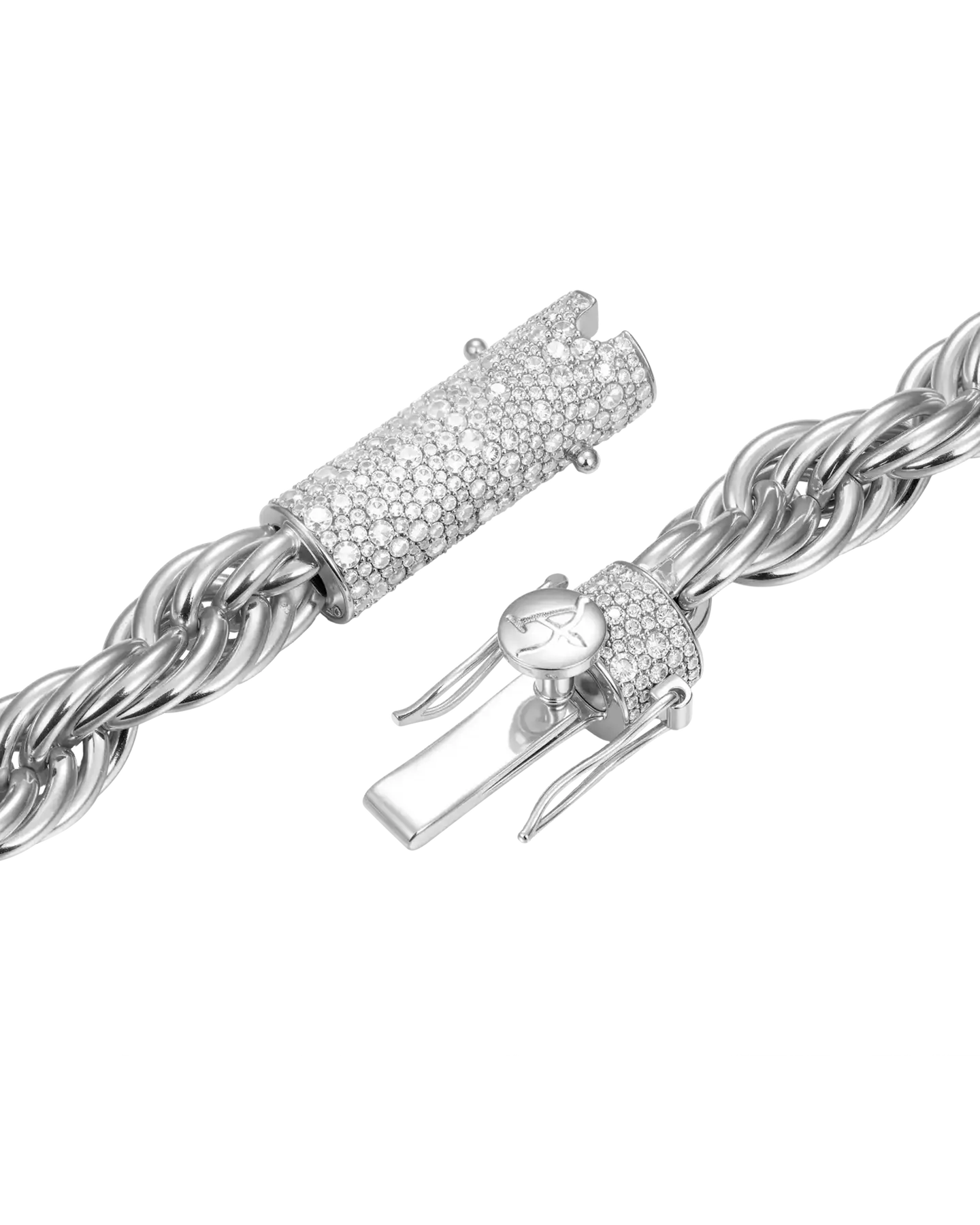 Rope Chain With Iced Clasp - 10mm
