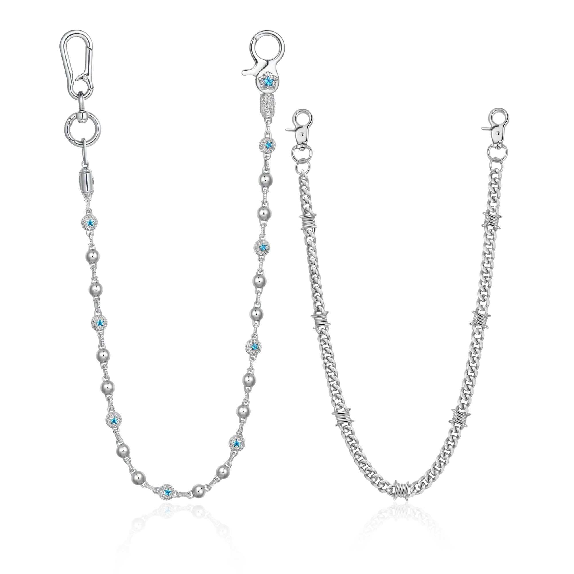 LaFlare Ball & Thorned Cuban Wallet Chain Bundle