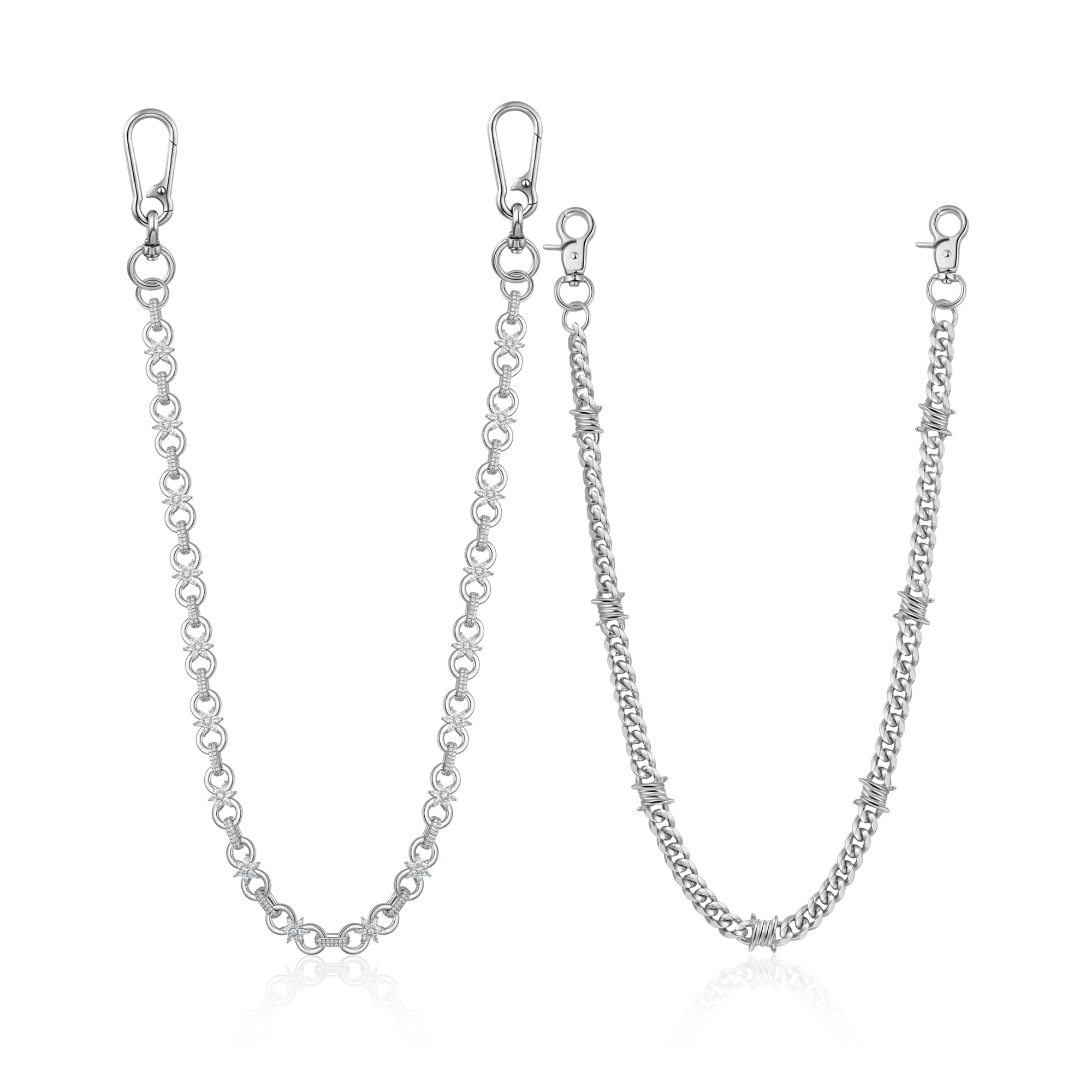 Infinity Bloom & Thorned Cuban Wallet Chain Bundle