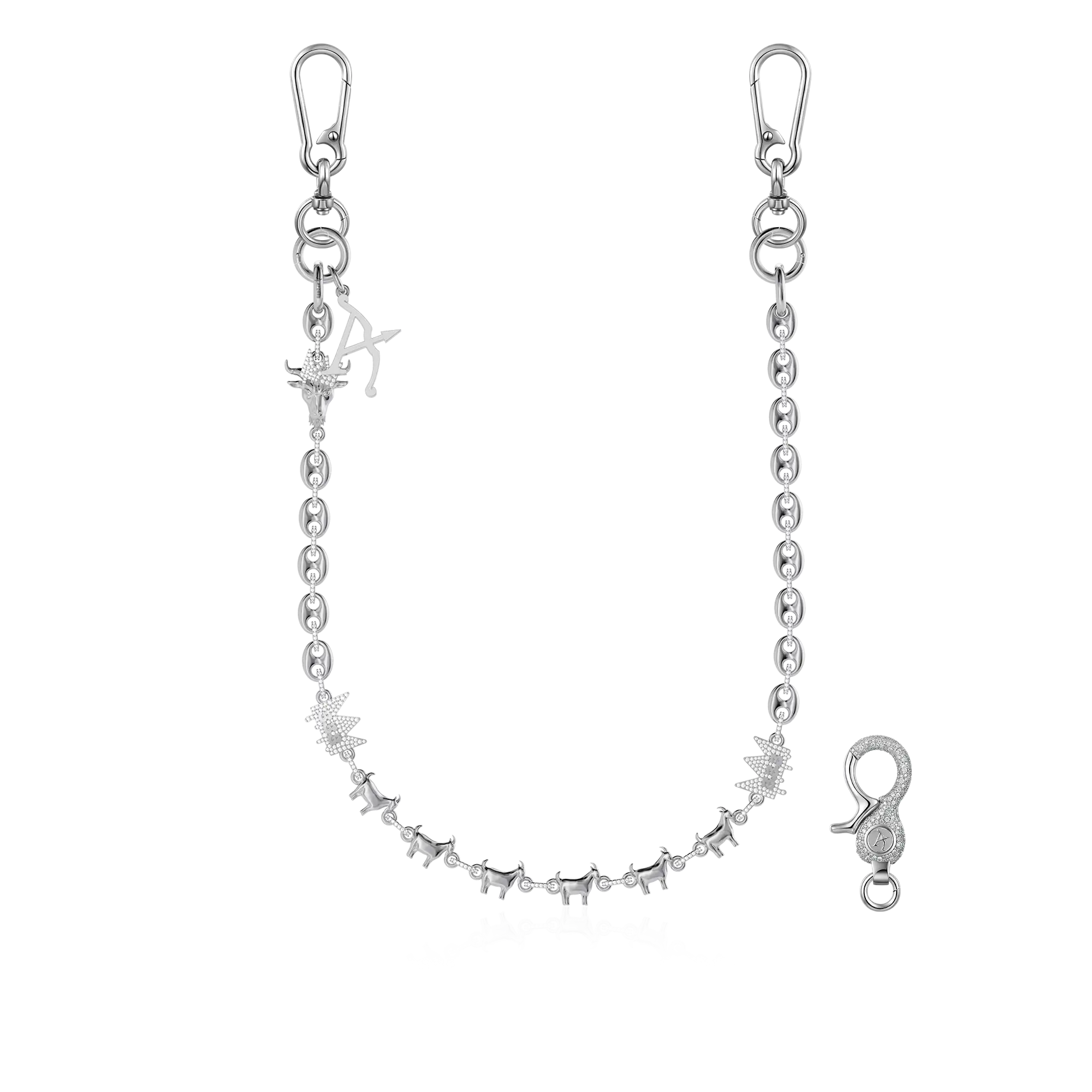Moissanite Mighty G.O.A.T. Wallet Chain