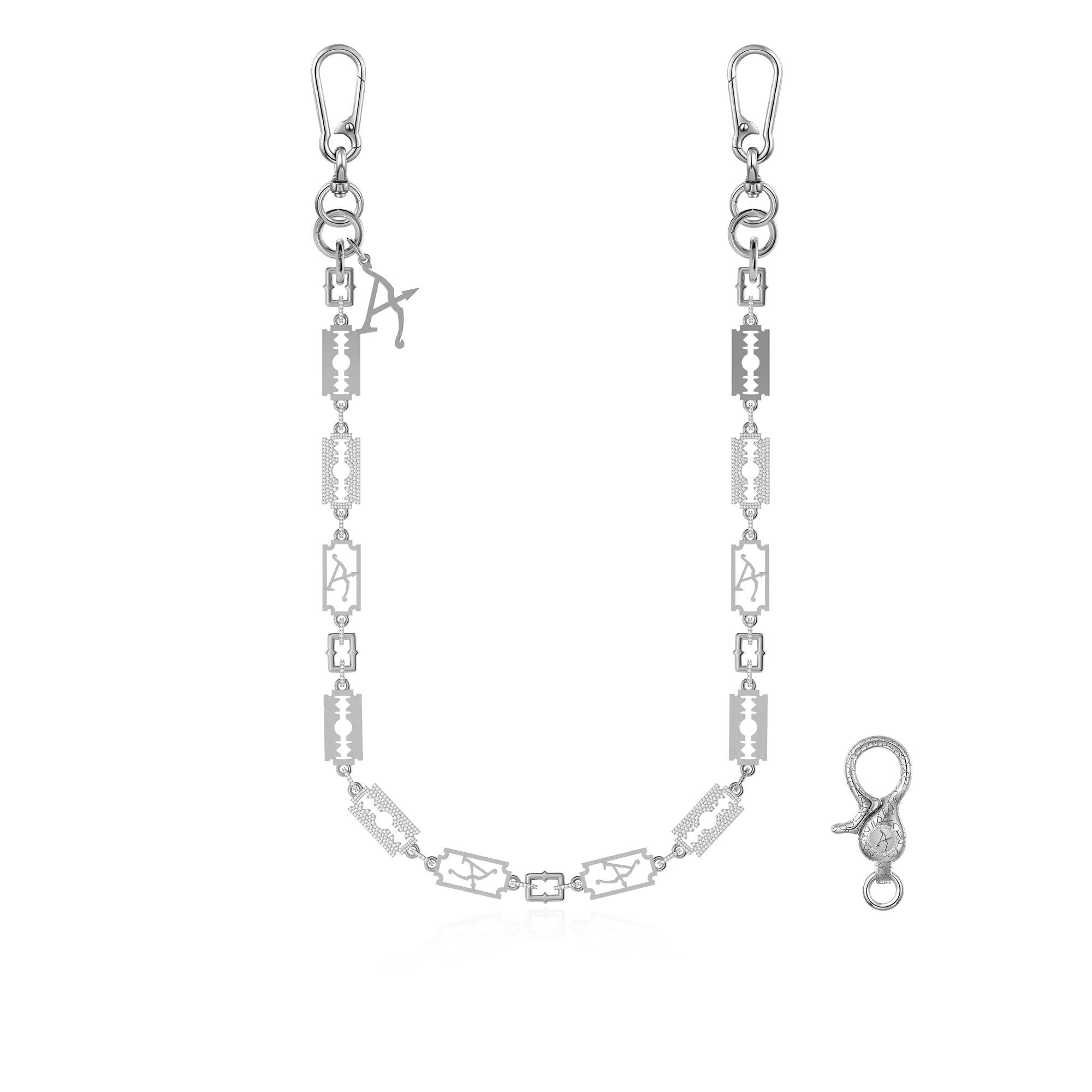 Moissanite Sharp Razor Wallet Chain