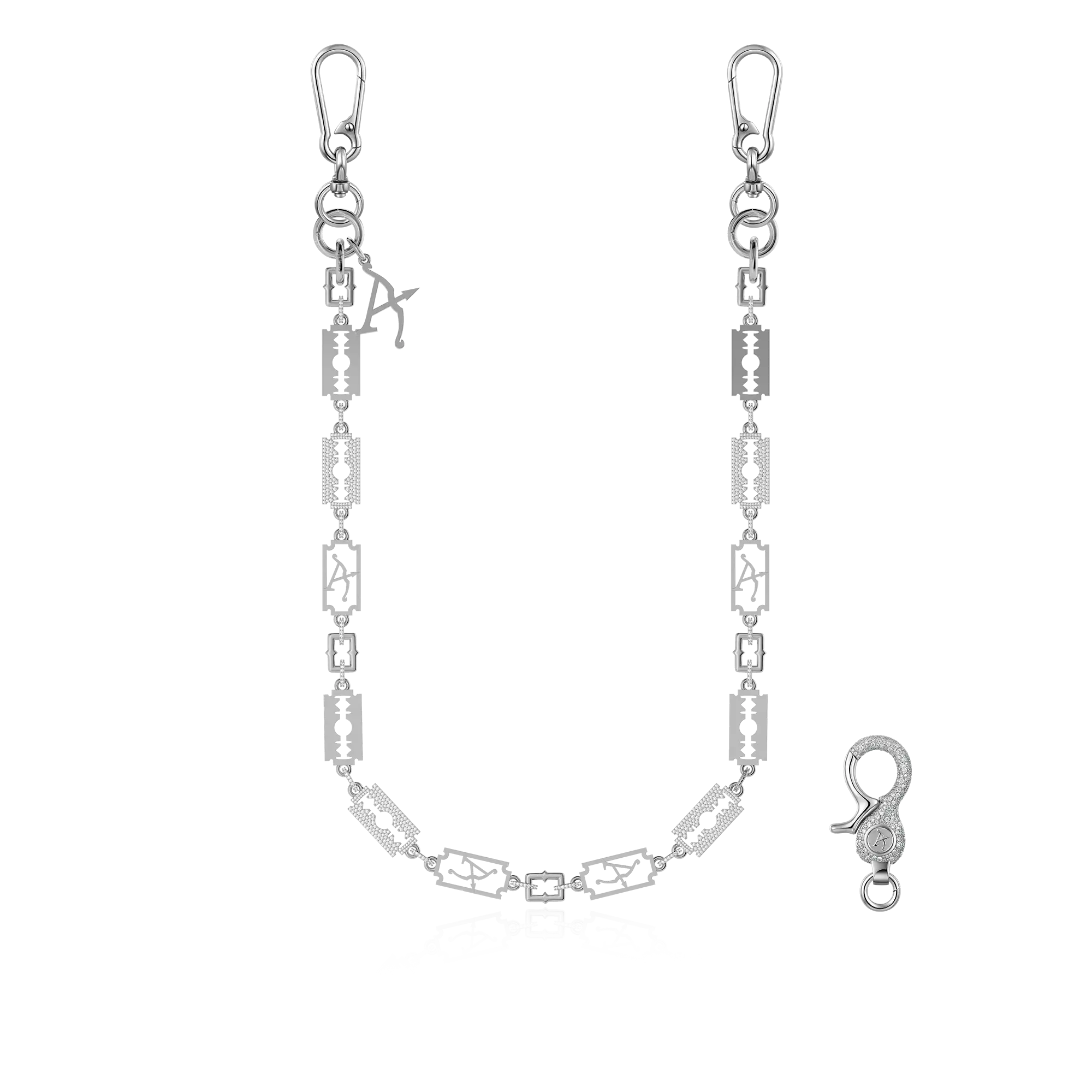 Moissanite Sharp Razor Wallet Chain