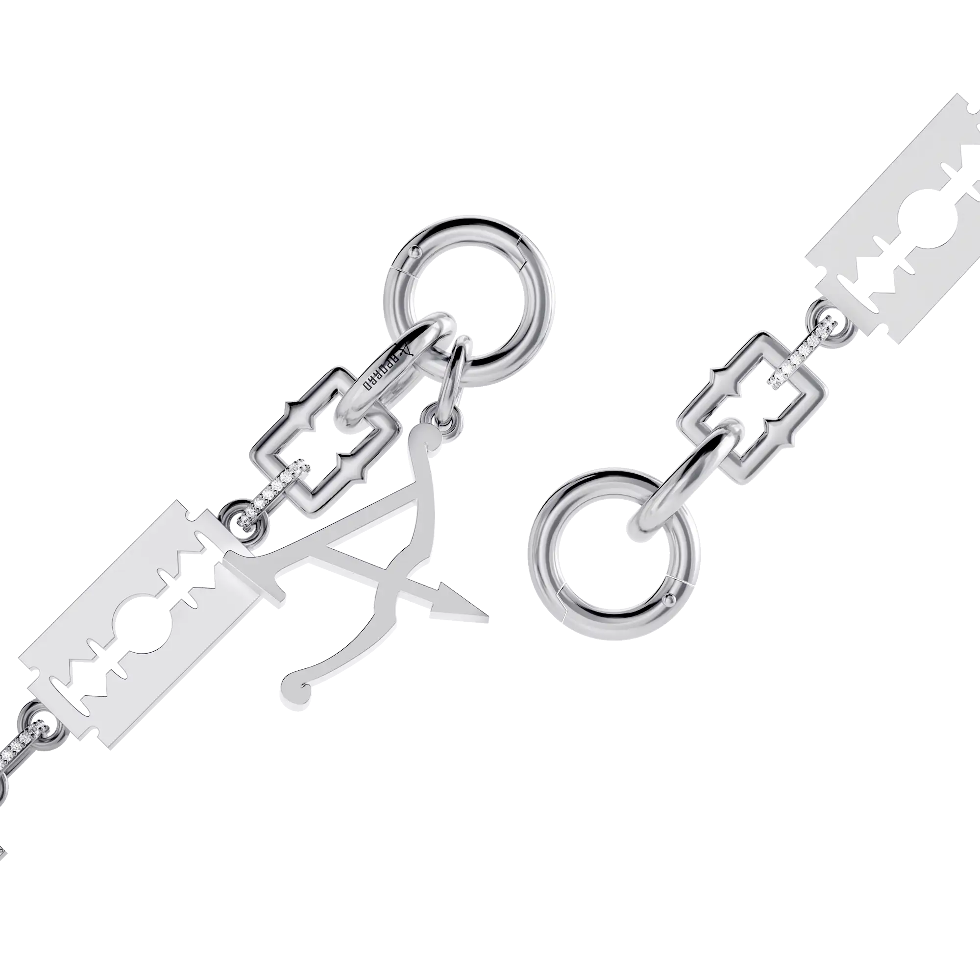 Moissanite Sharp Razor Wallet Chain