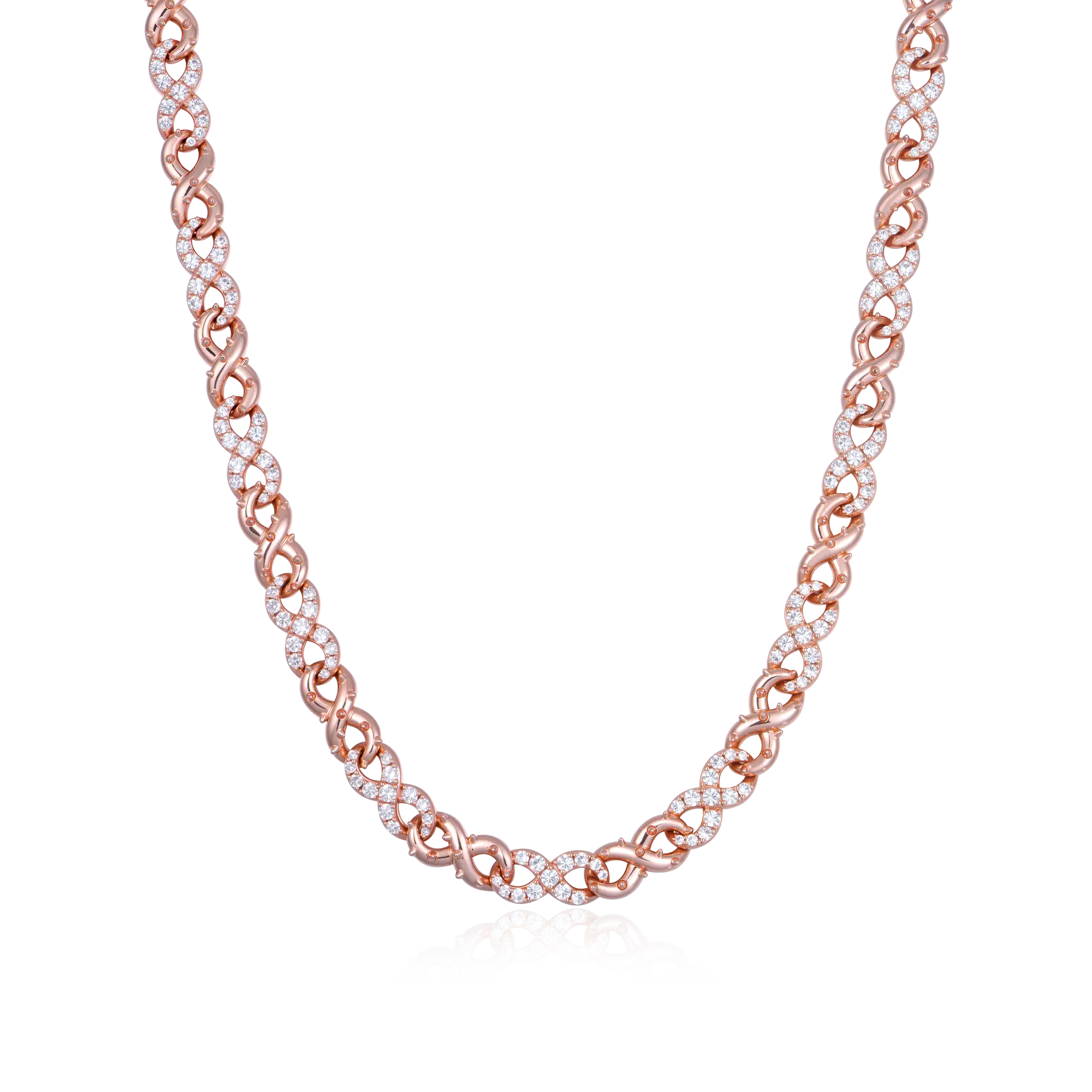 8mm Mens 18K Gold Infinity Thorns Chain Gold Cuban Link Chain
