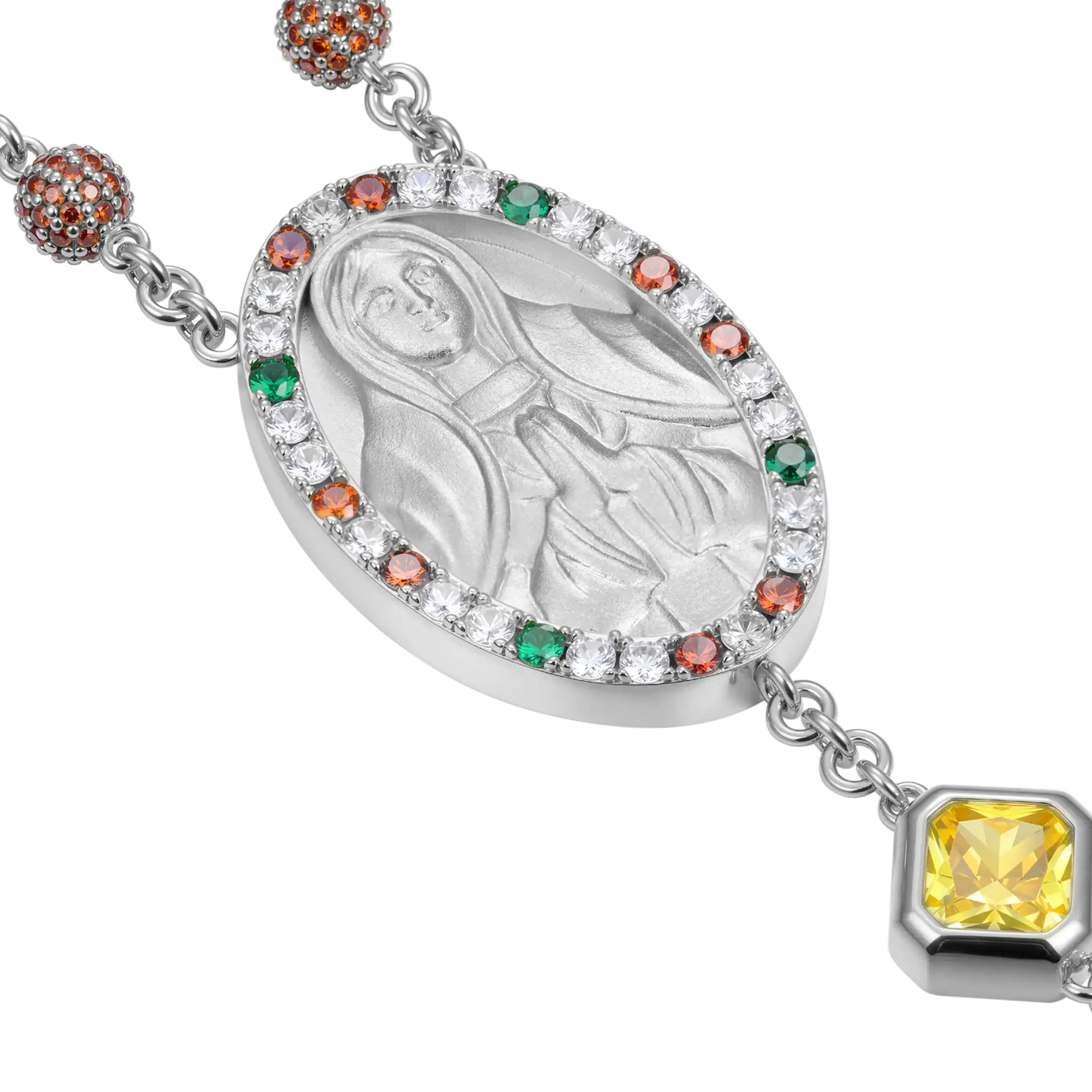 Trinity Rosary Virgin Mary Necklace