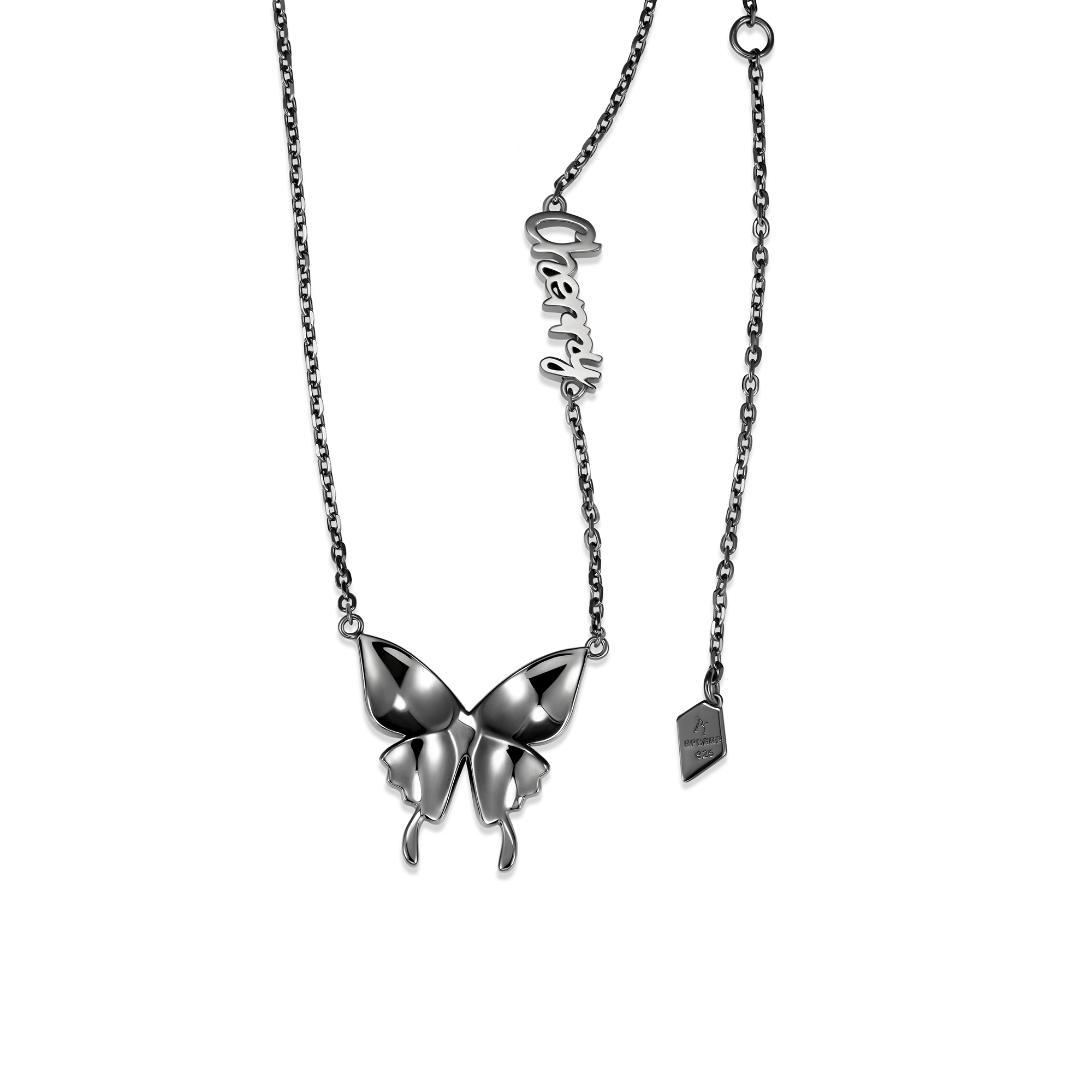 Custom Moissanite Purple Butterfly Necklace