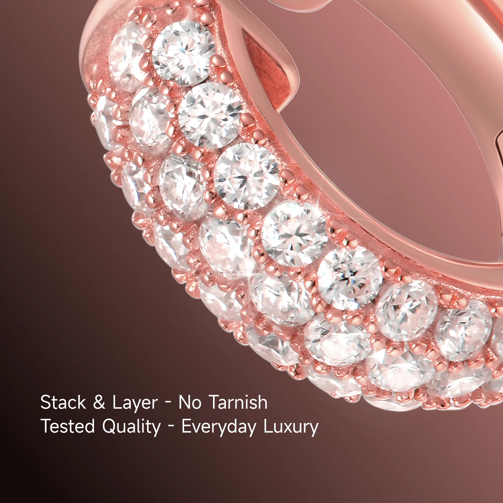Cluster Hoop Earring - Rose Gold