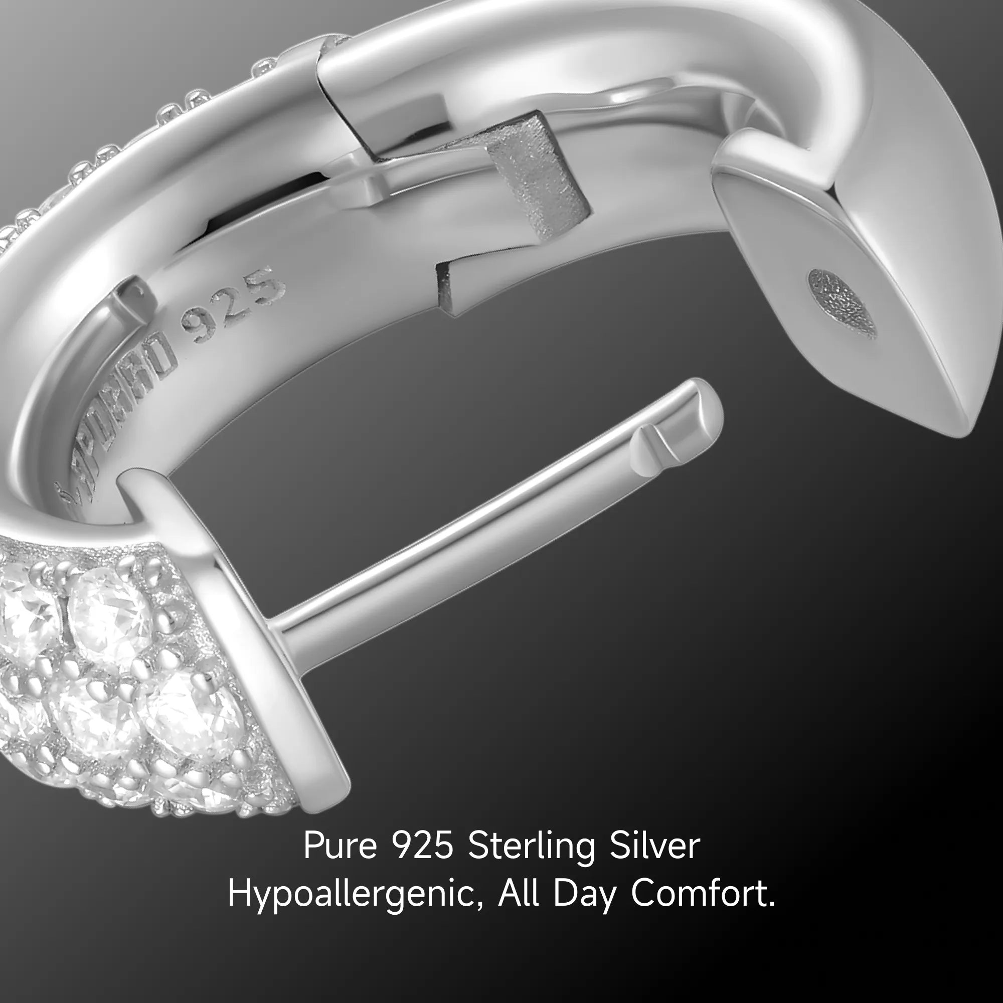 S925 Cluster Hoop Earring