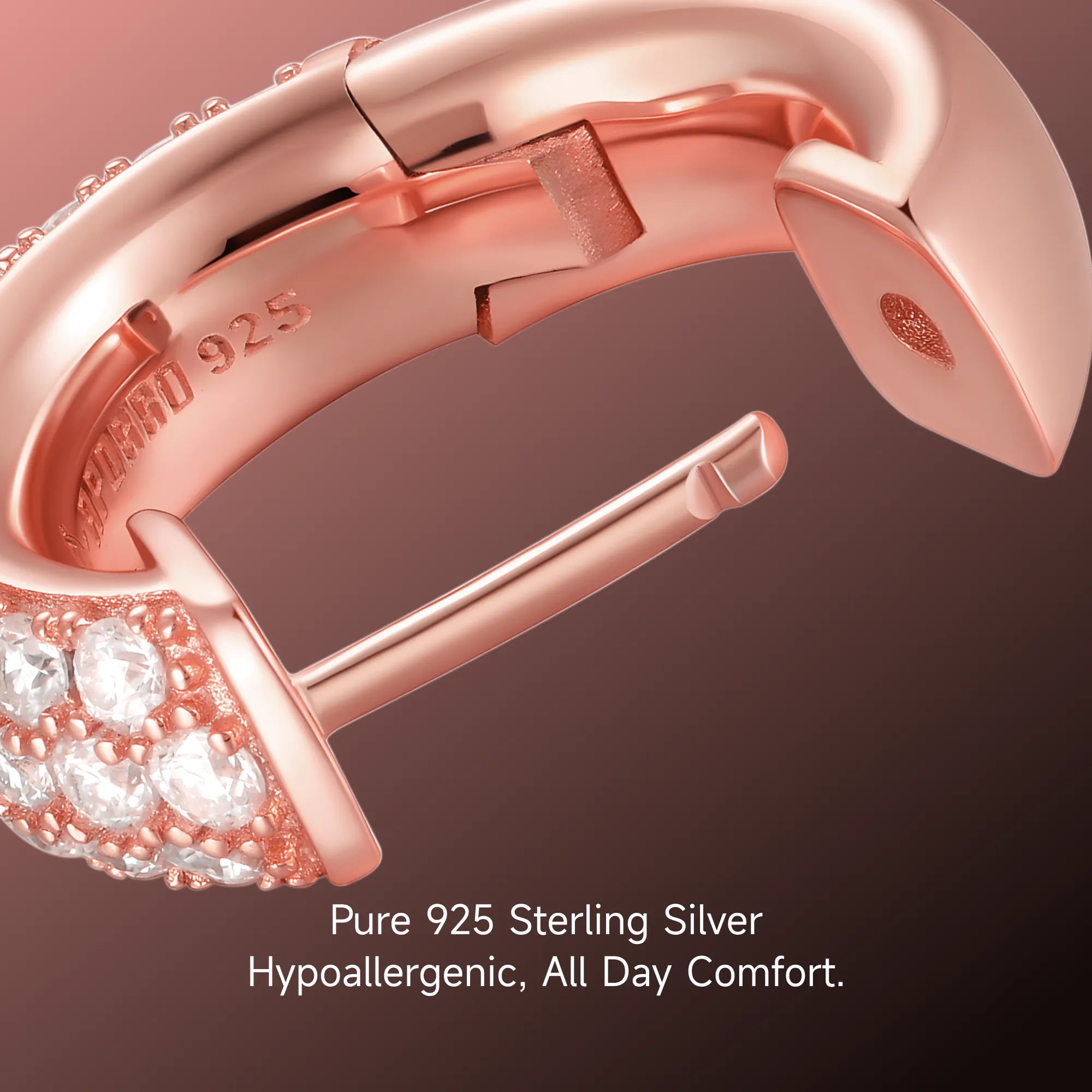 Cluster Hoop Earring - Rose Gold